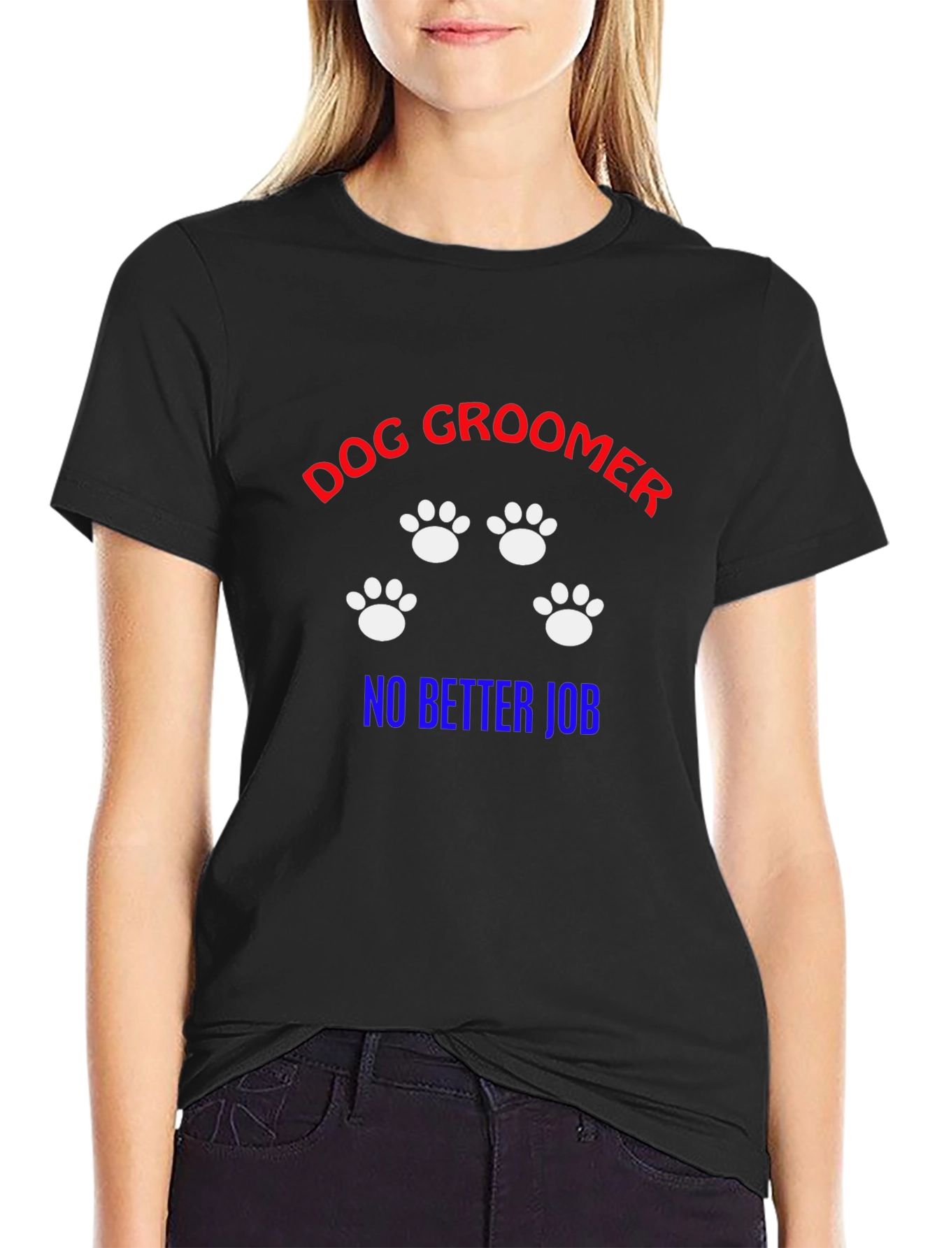 Dog Groomer T-Shirt -  Paw Prints Grooming Gift