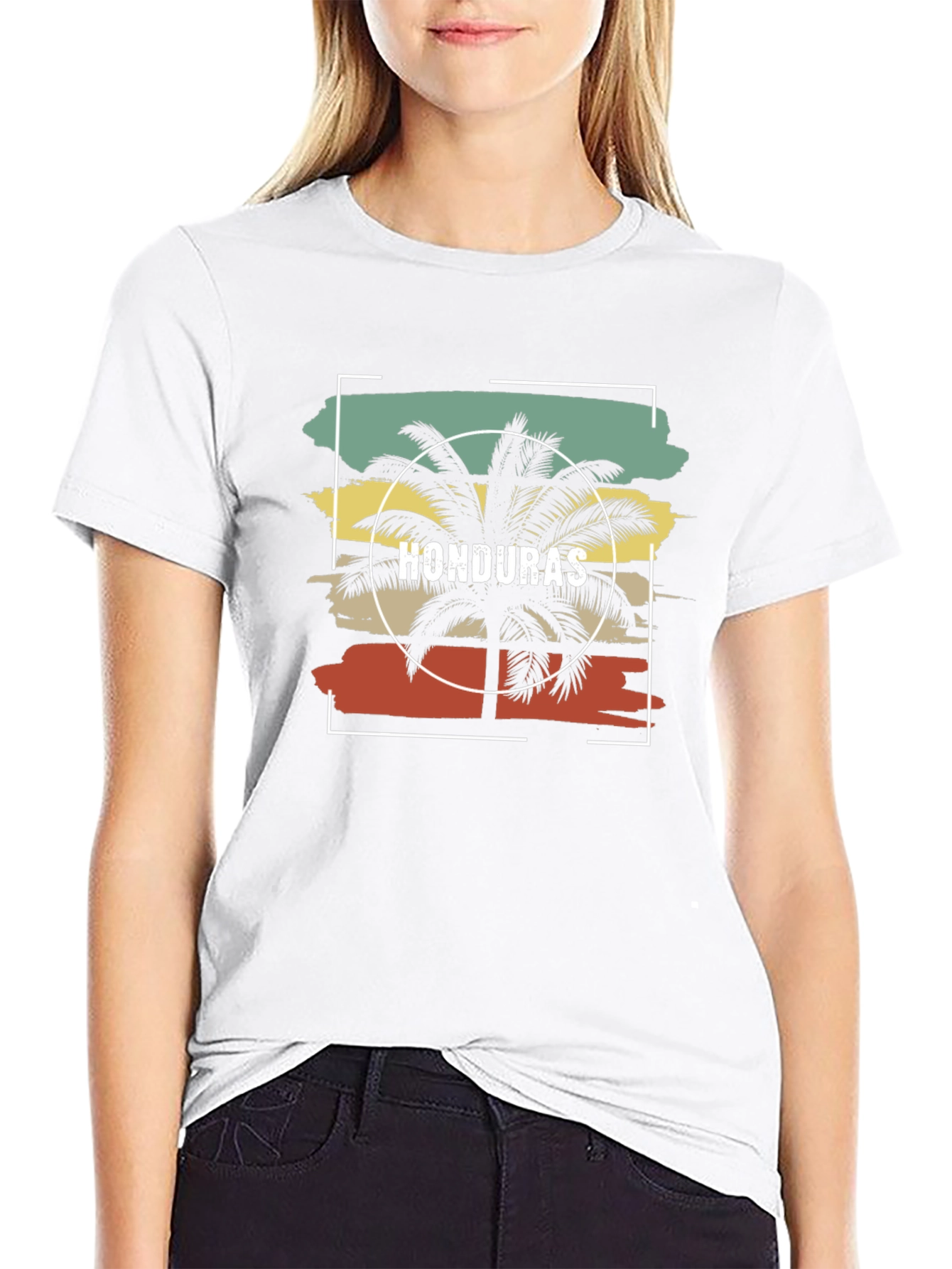 Honduras Palm Tree Graphic Tee - Tropical Vacation Shirt
