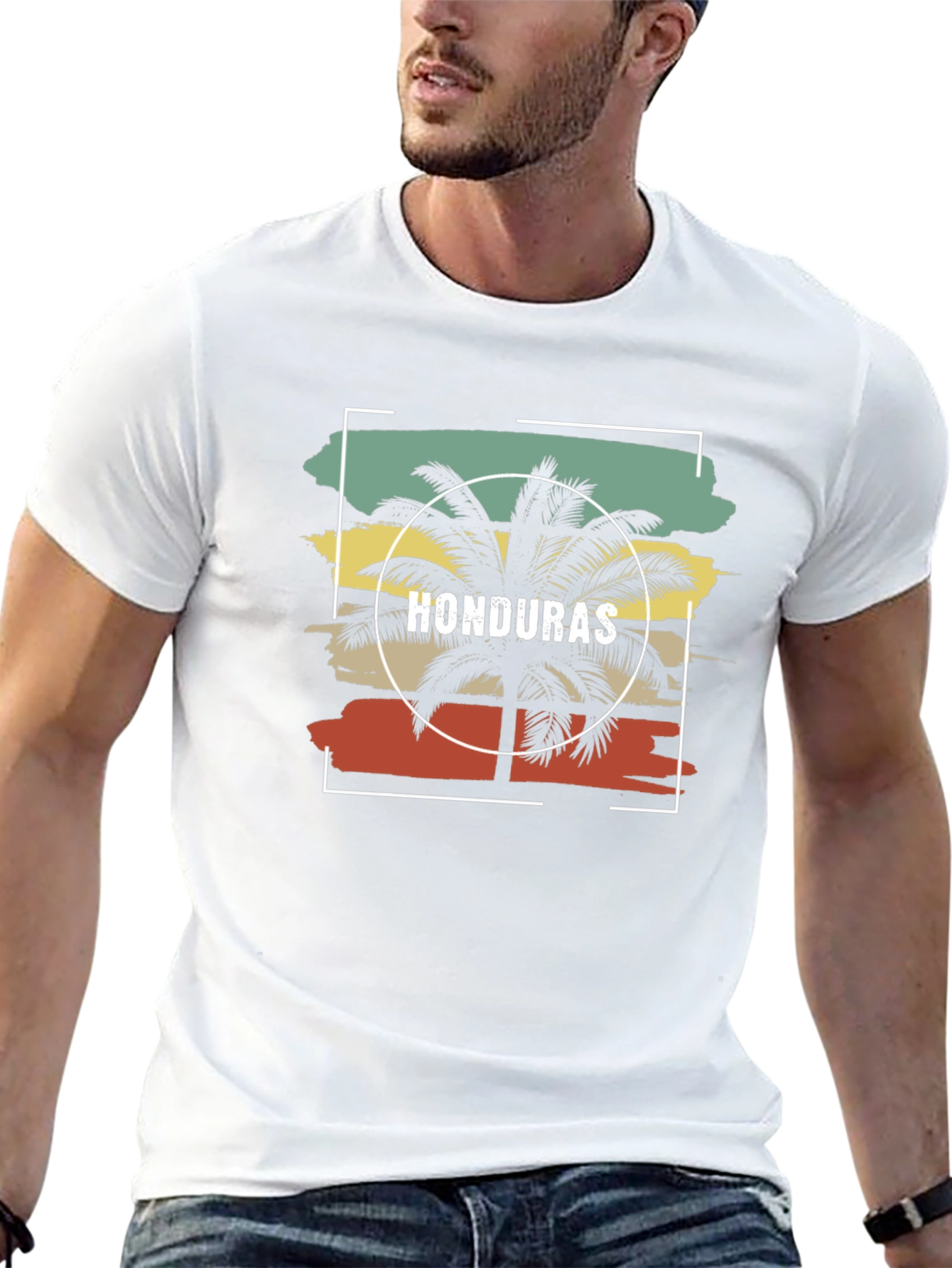 Honduras Palm Tree Graphic Tee - Tropical Vacation Shirt