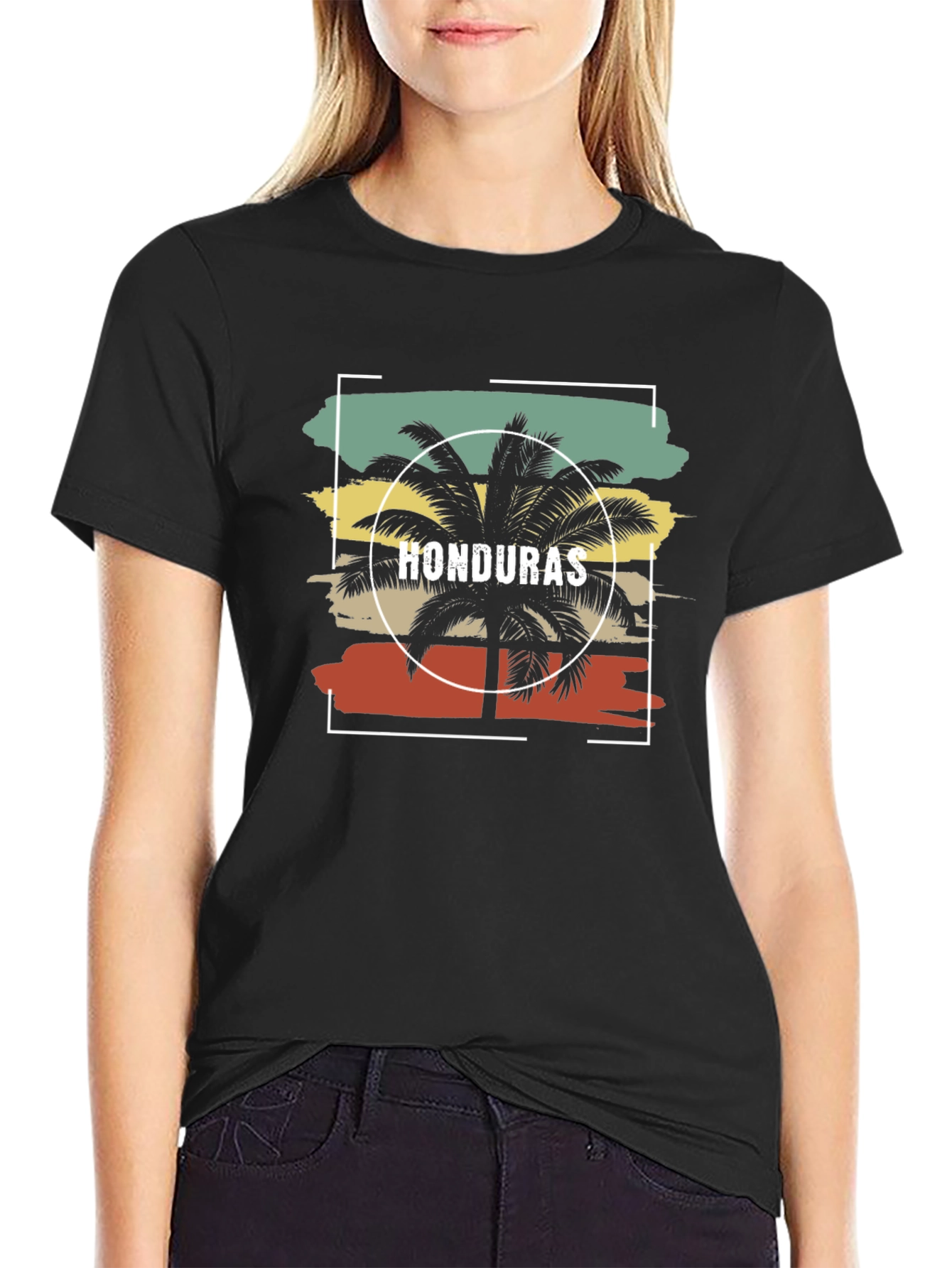 Honduras Palm Tree Graphic Tee - Tropical Vacation Shirt