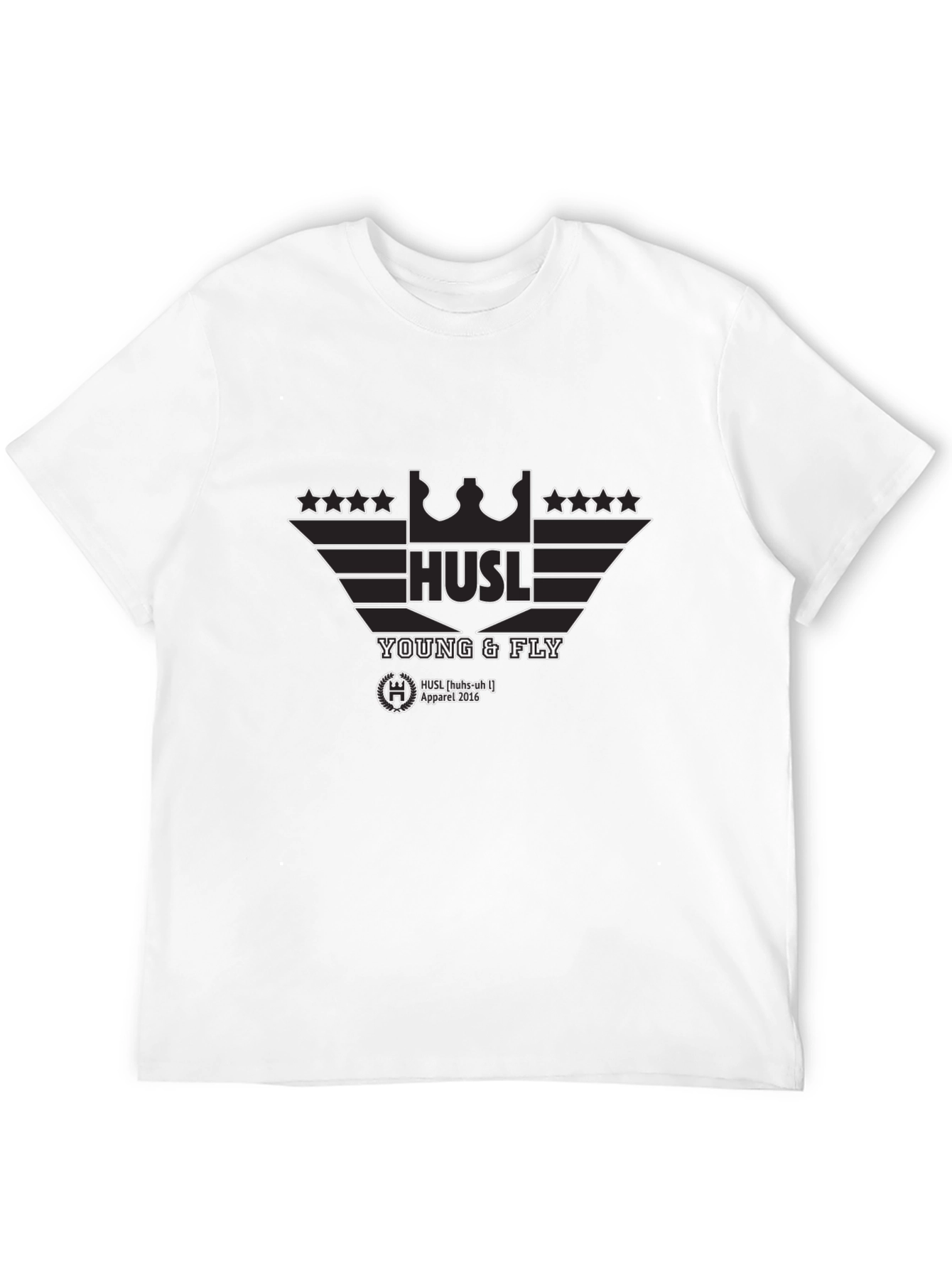 Hustl Young & Fly Black Graphic T-Shirt