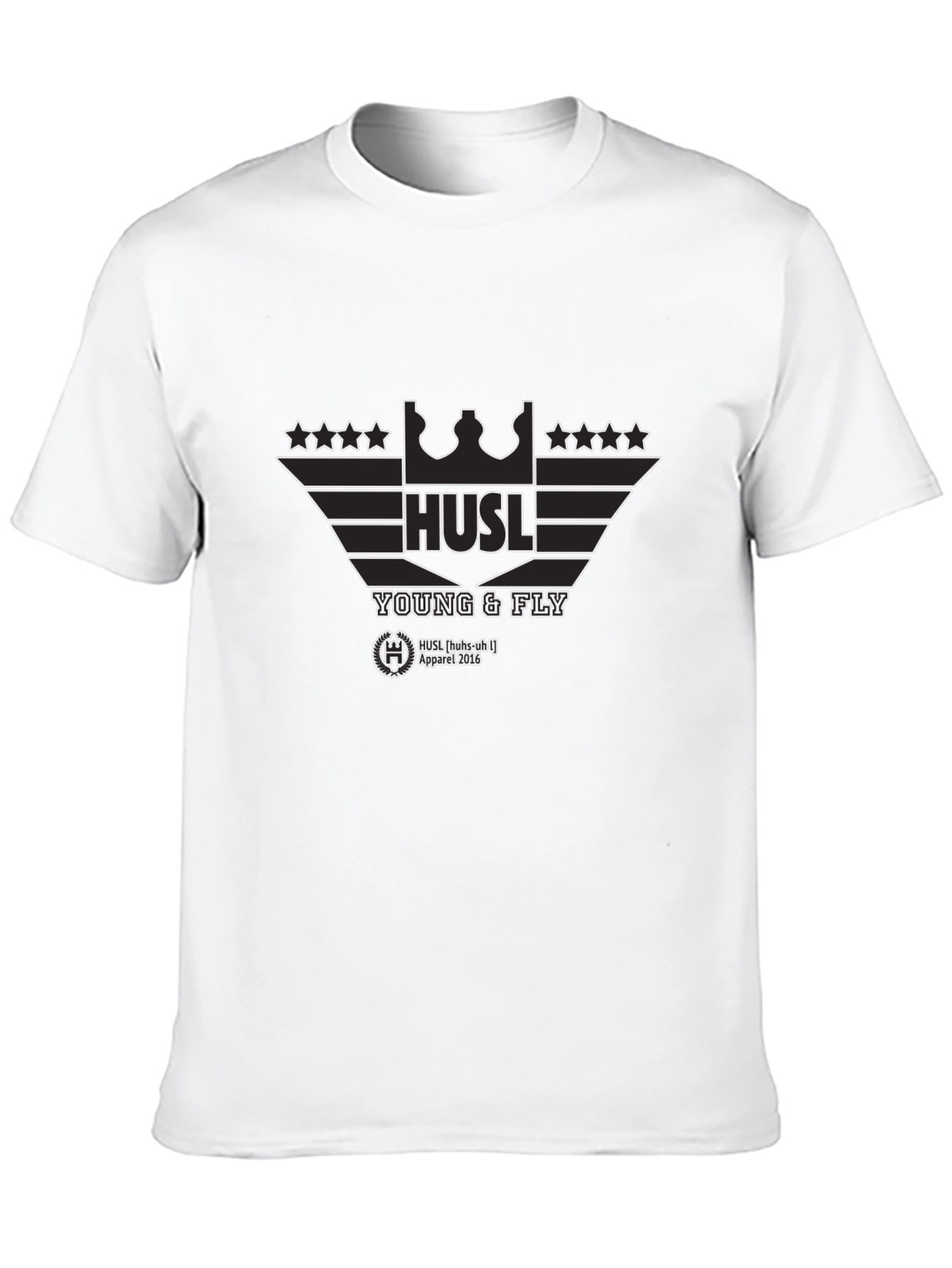 Hustl Young & Fly Black Graphic T-Shirt