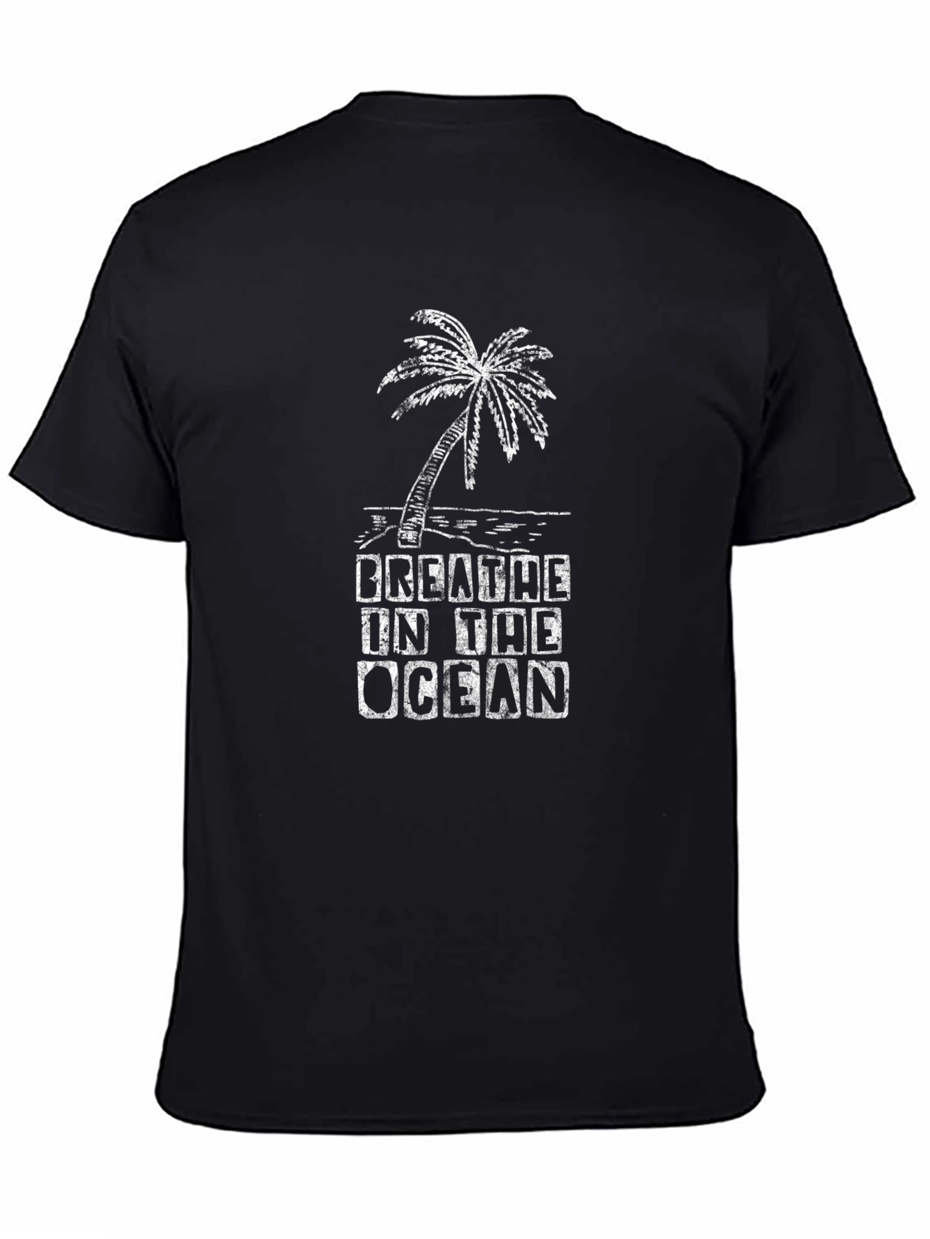 Breathe in the Ocean Black Graphic T-Shirt