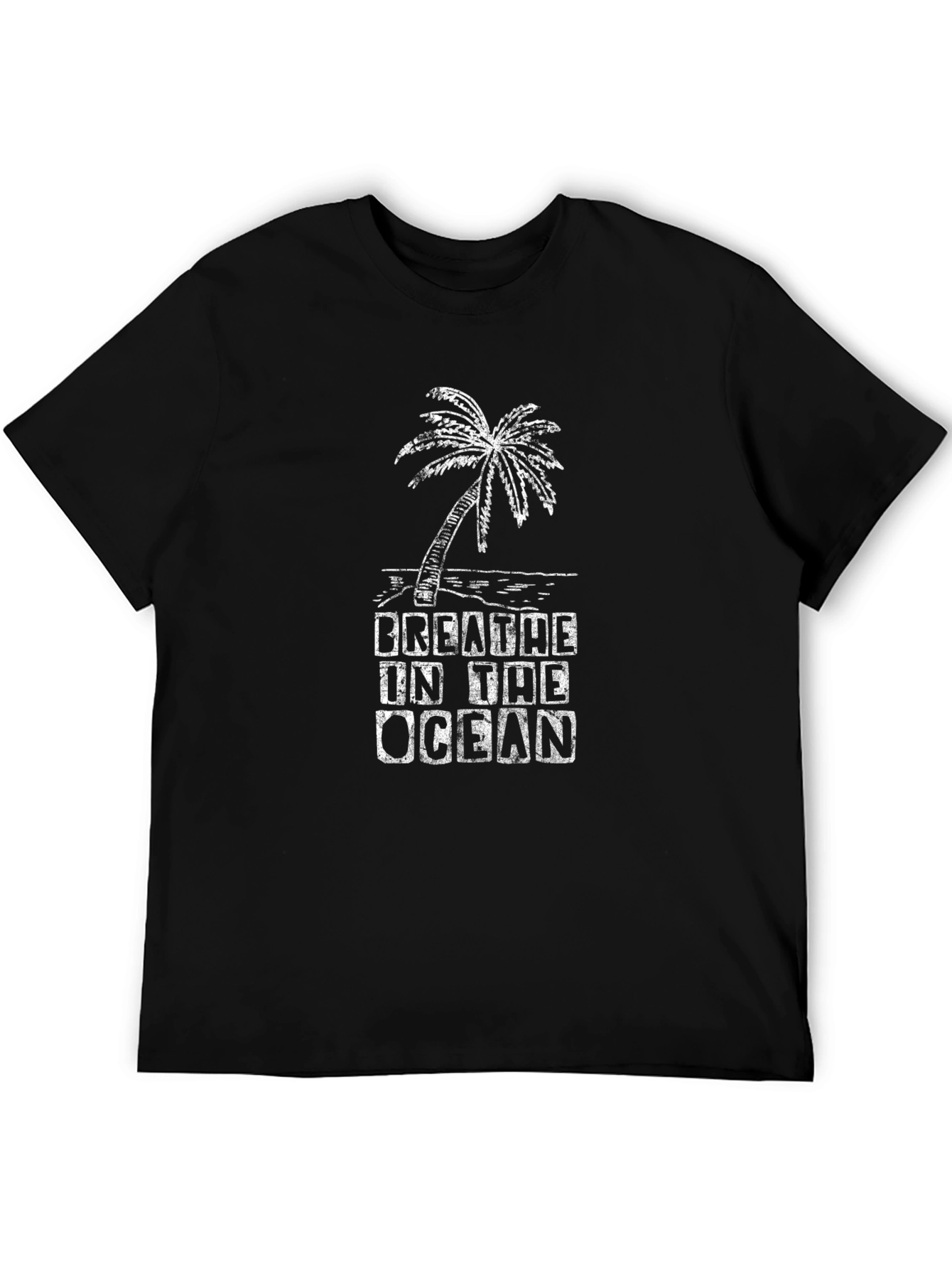 Breathe in the Ocean Black Graphic T-Shirt