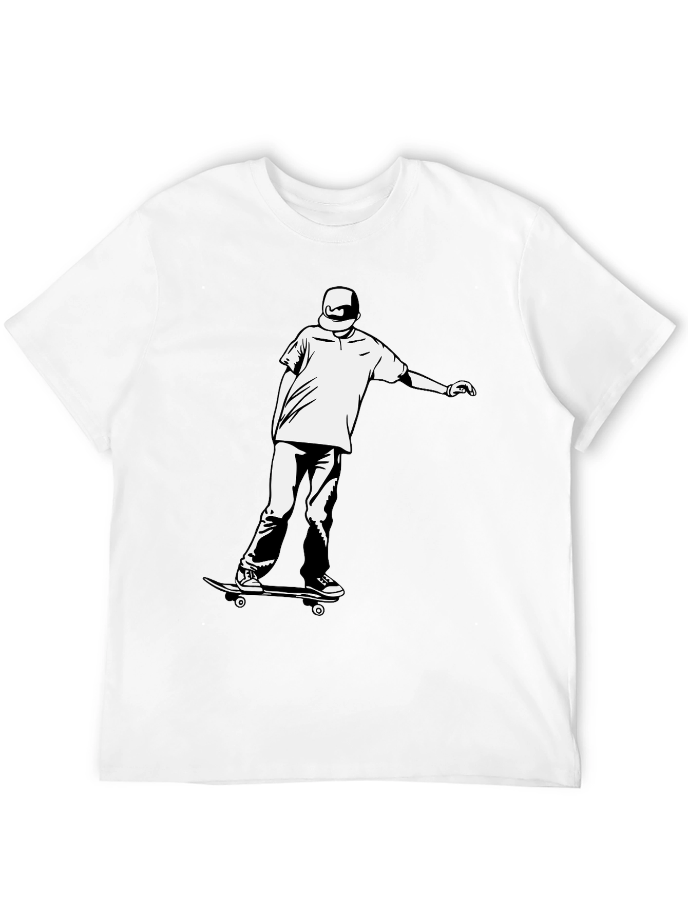 Skater Graphic Tee - Cool Black Cotton Shirt