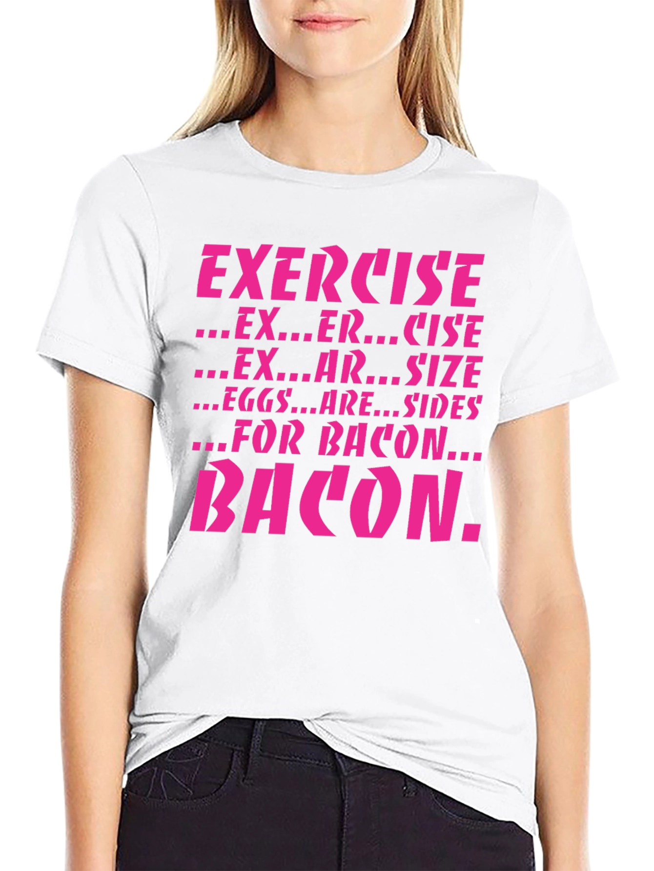 Exercise Bacon Funny Graphic T-Shirt