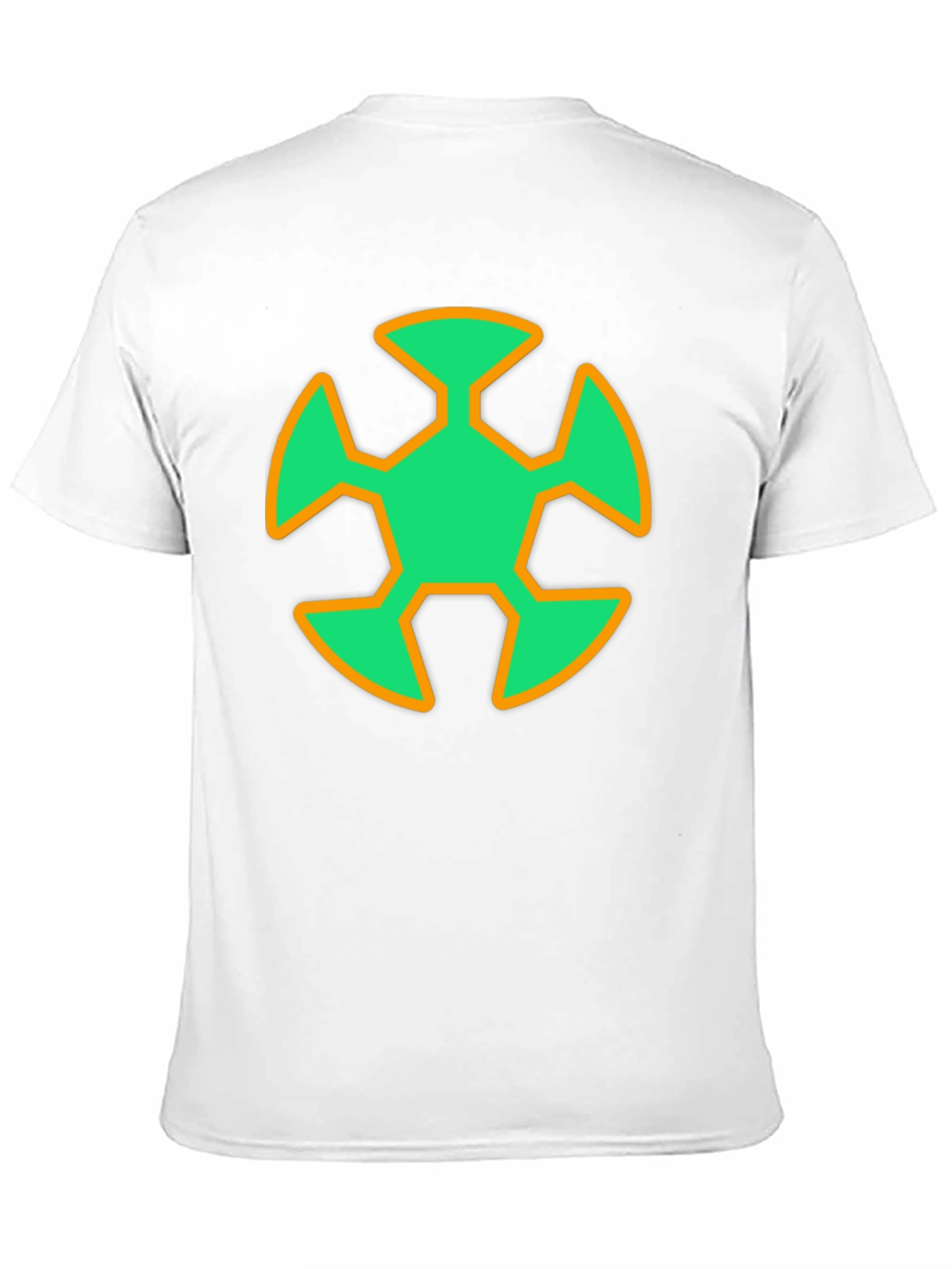 Geometric Graphic T-Shirt - Green & Orange Design