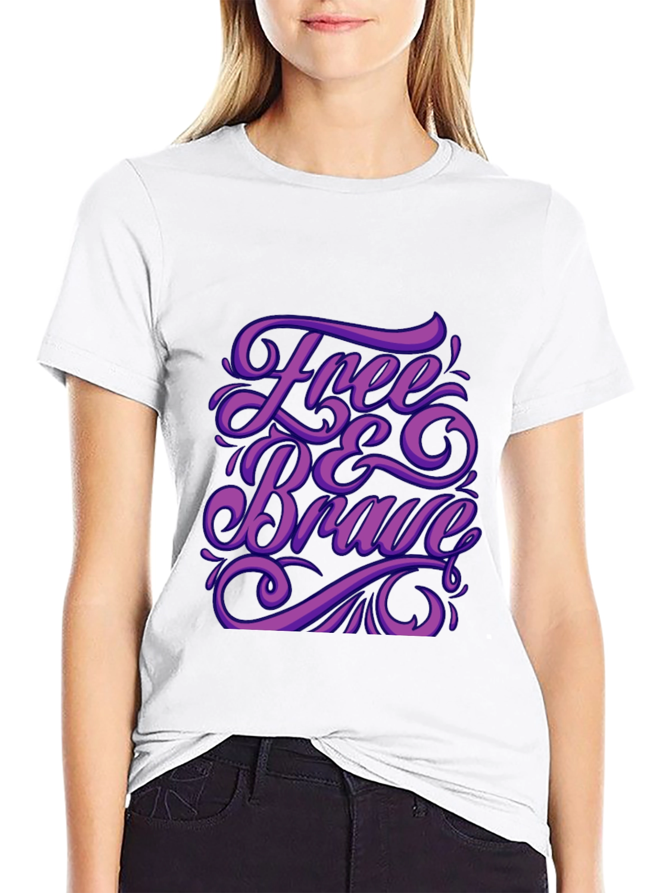 Free & Brave Graphic Black T-Shirt