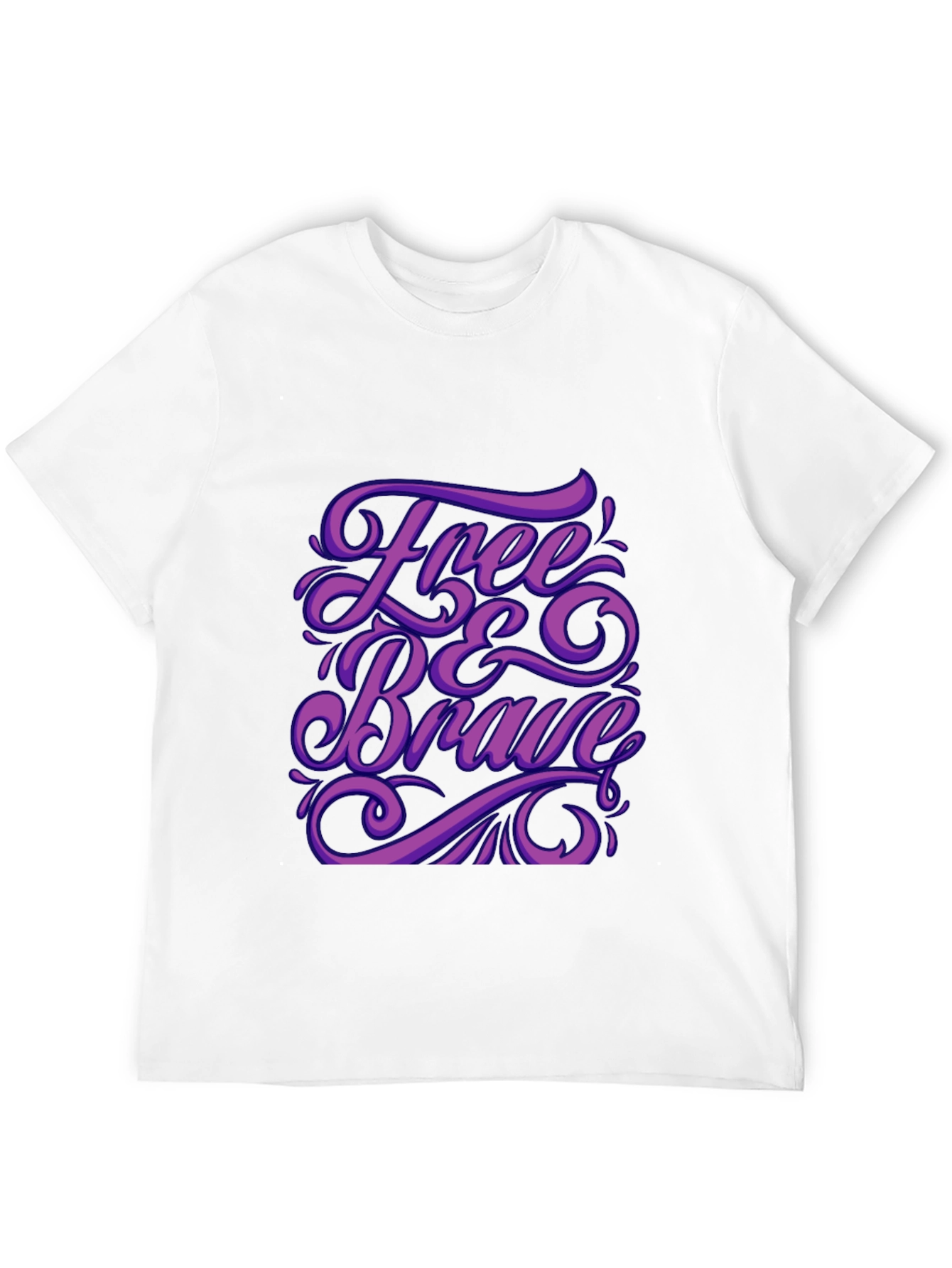Free & Brave Graphic Black T-Shirt
