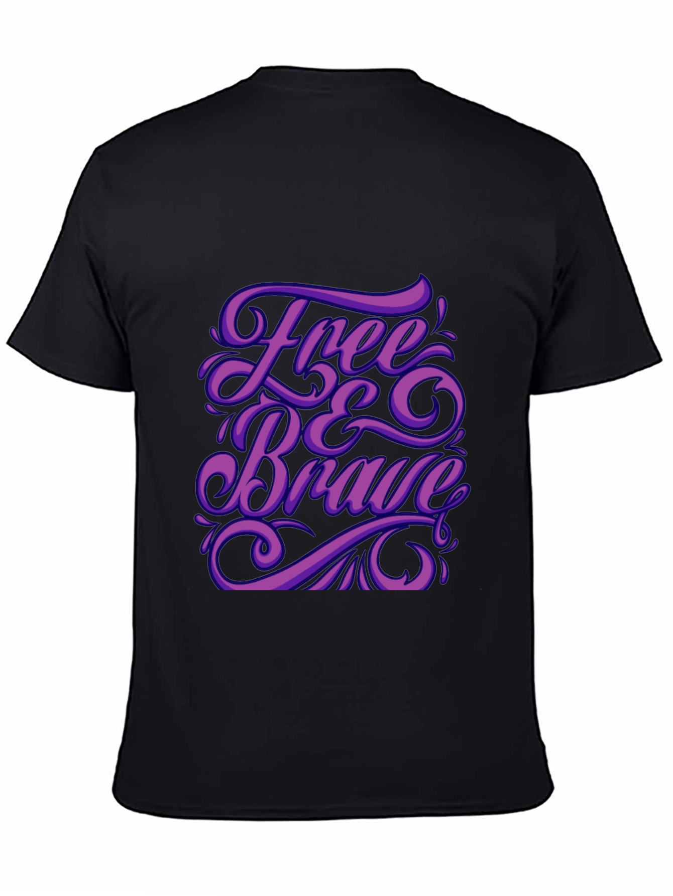 Free & Brave Graphic Black T-Shirt