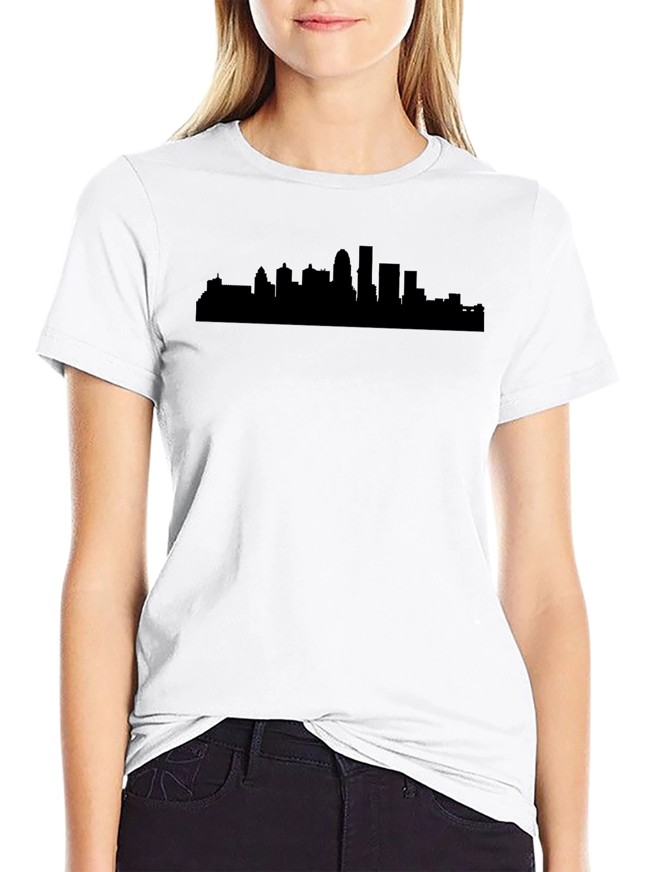 City Skyline Silhouette T-Shirt - Black