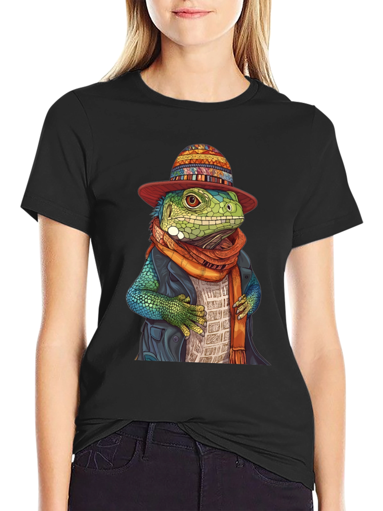 Lizard in Hat Graphic Tee - Unique Style