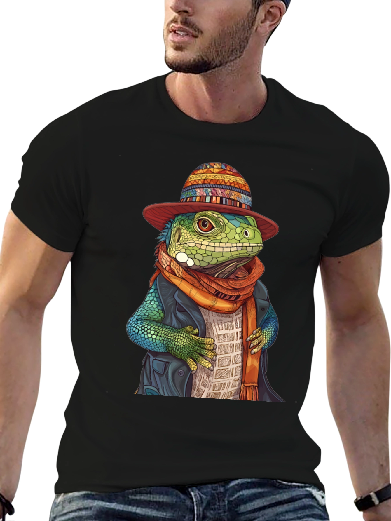 Lizard in Hat Graphic Tee - Unique Style