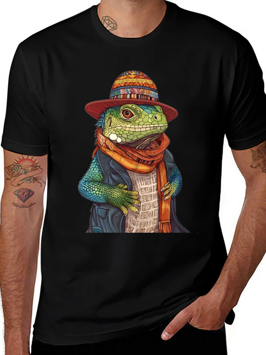 Lizard in Hat Graphic Tee - Unique Style