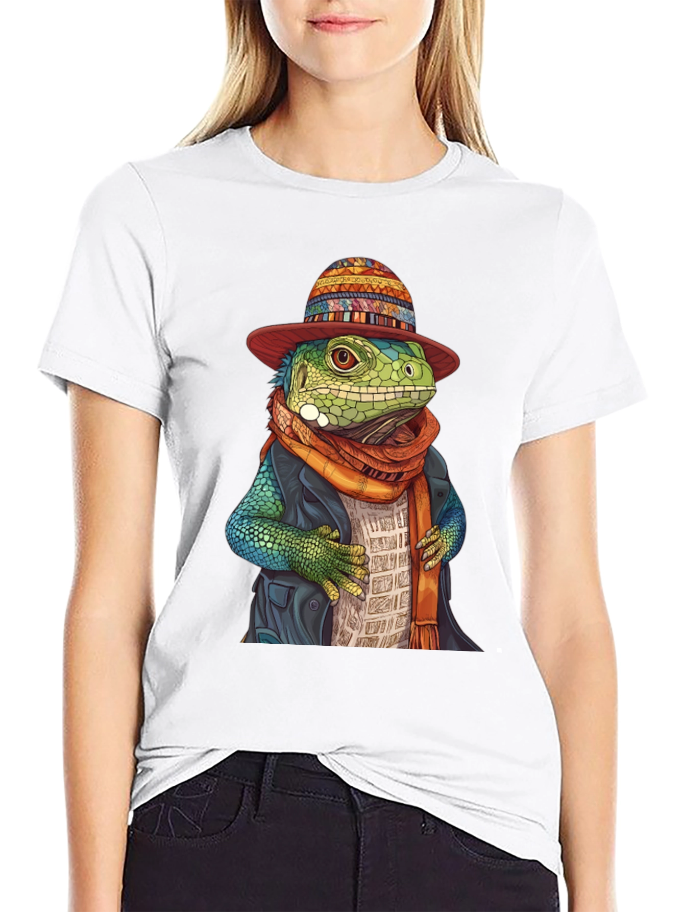 Lizard in Hat Graphic Tee - Unique Style
