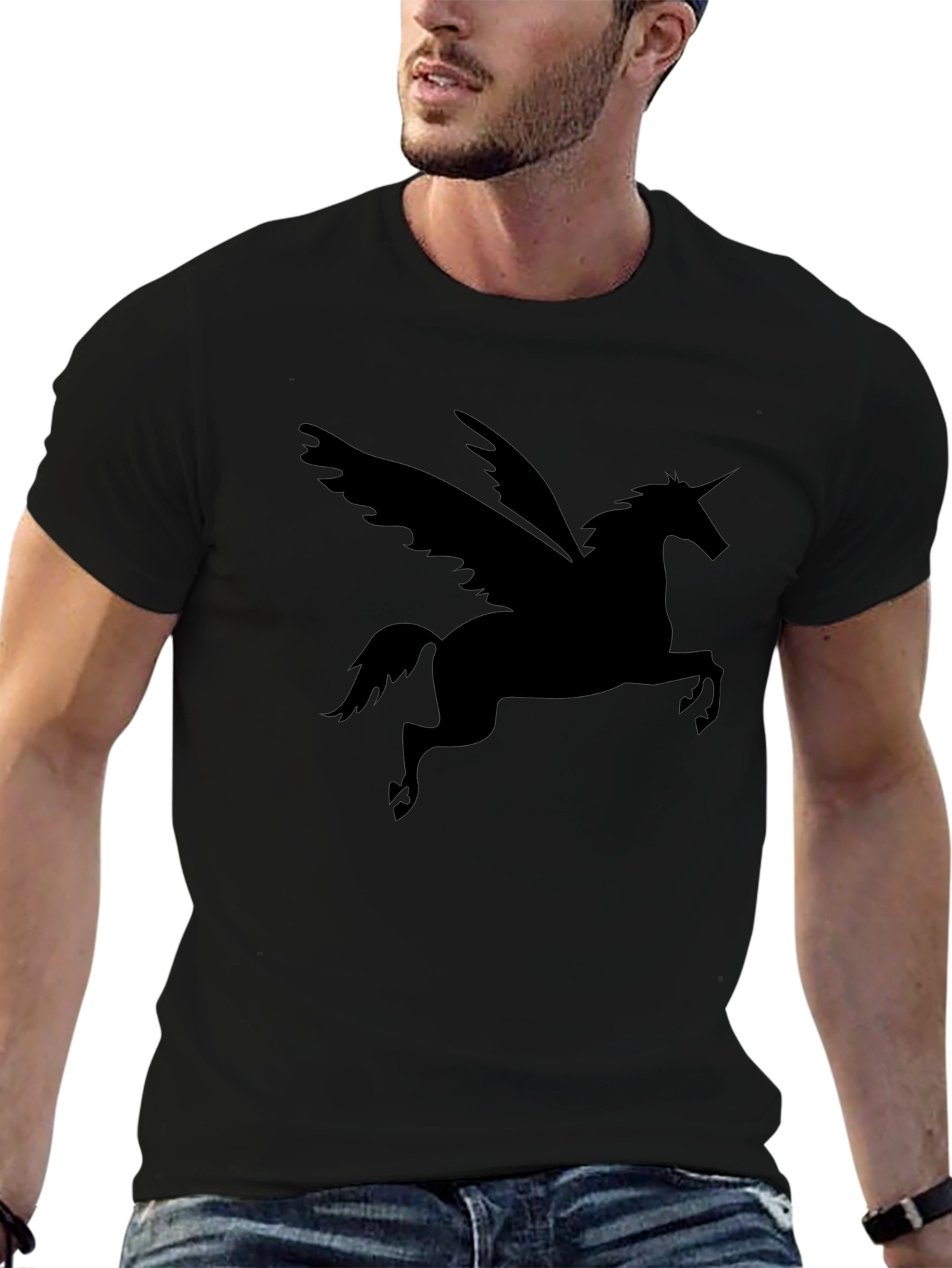 Black Unicorn Pegasus Graphic Tee