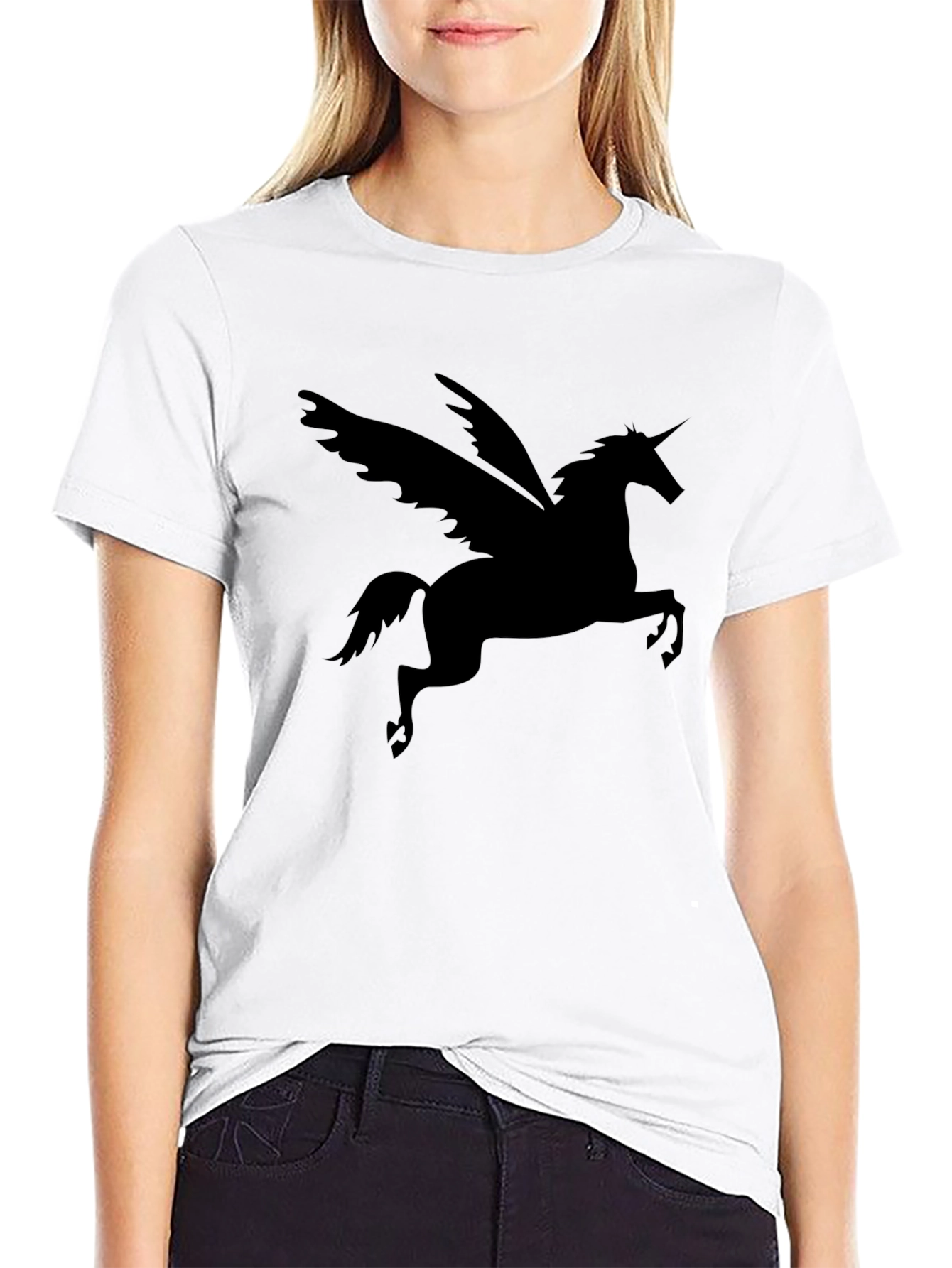 Black Unicorn Pegasus Graphic Tee