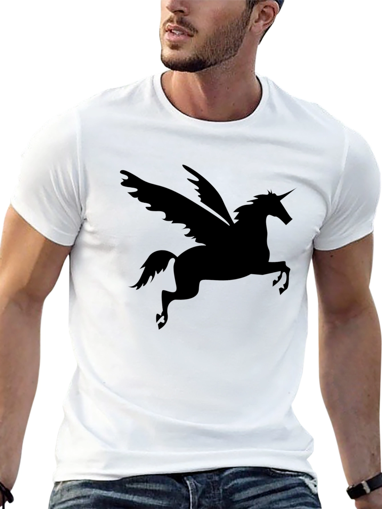 Black Unicorn Pegasus Graphic Tee