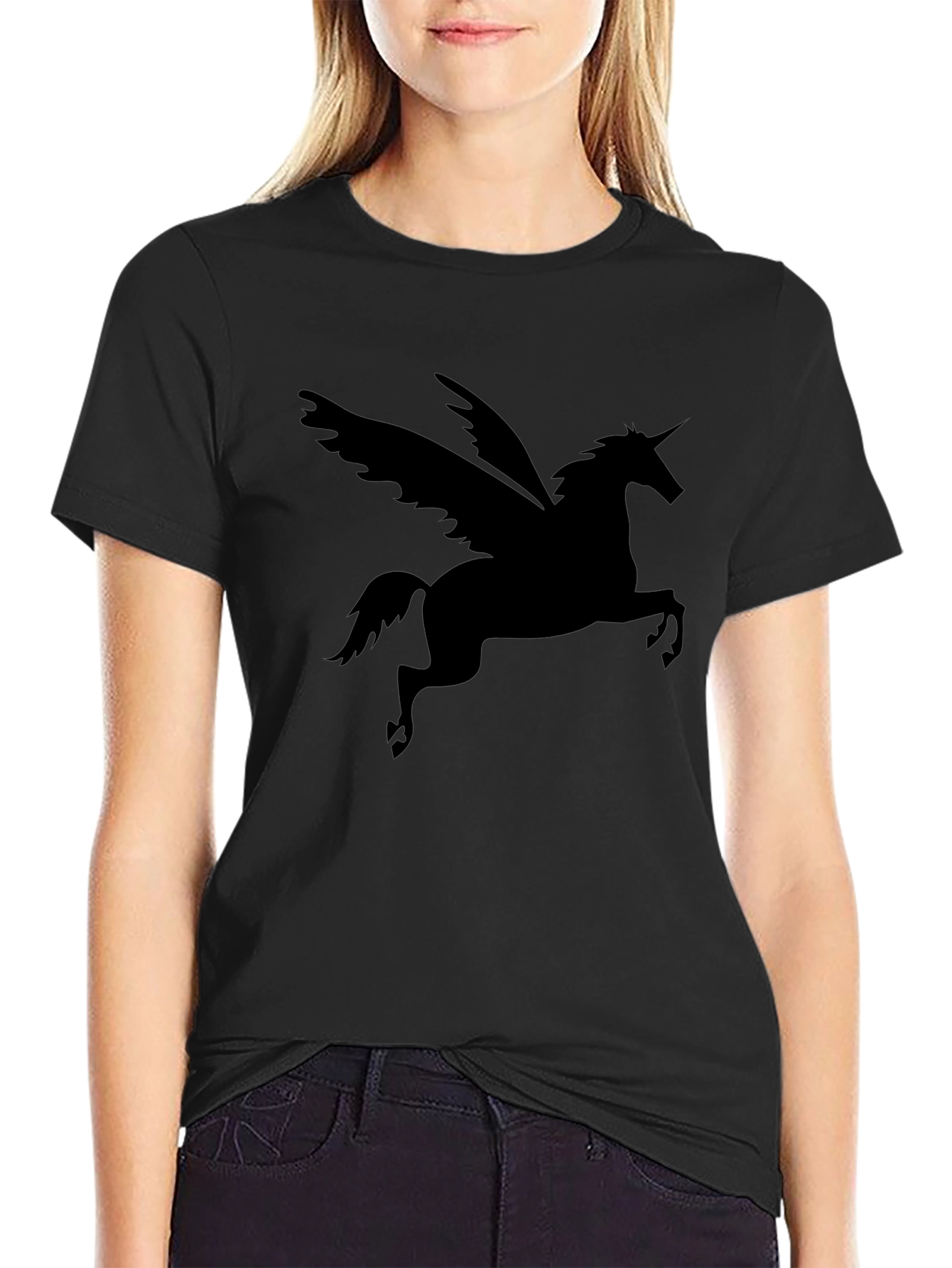 Black Unicorn Pegasus Graphic Tee