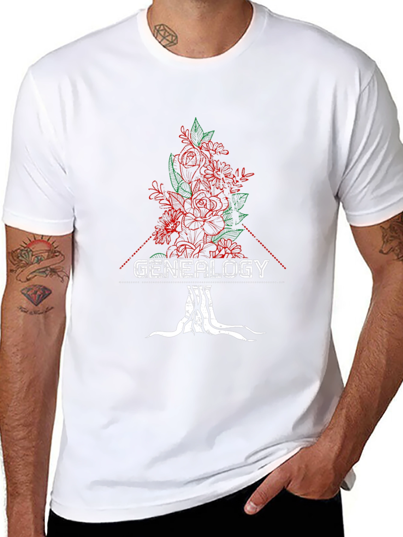 Genealogy Floral Tree T-Shirt