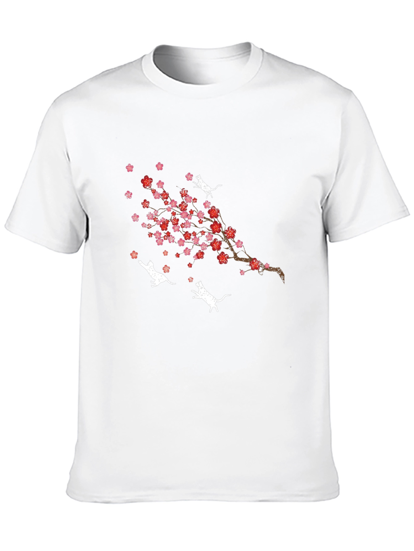 Cherry Blossom Cat T-Shirt - Unique Floral Design