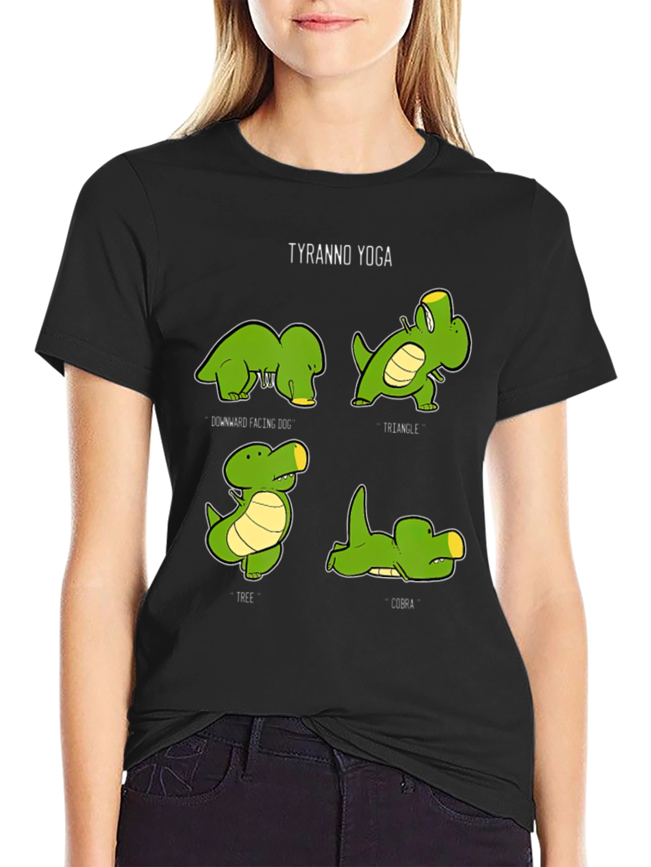 Tyranno Yoga T-Shirt: Dinosaur Poses