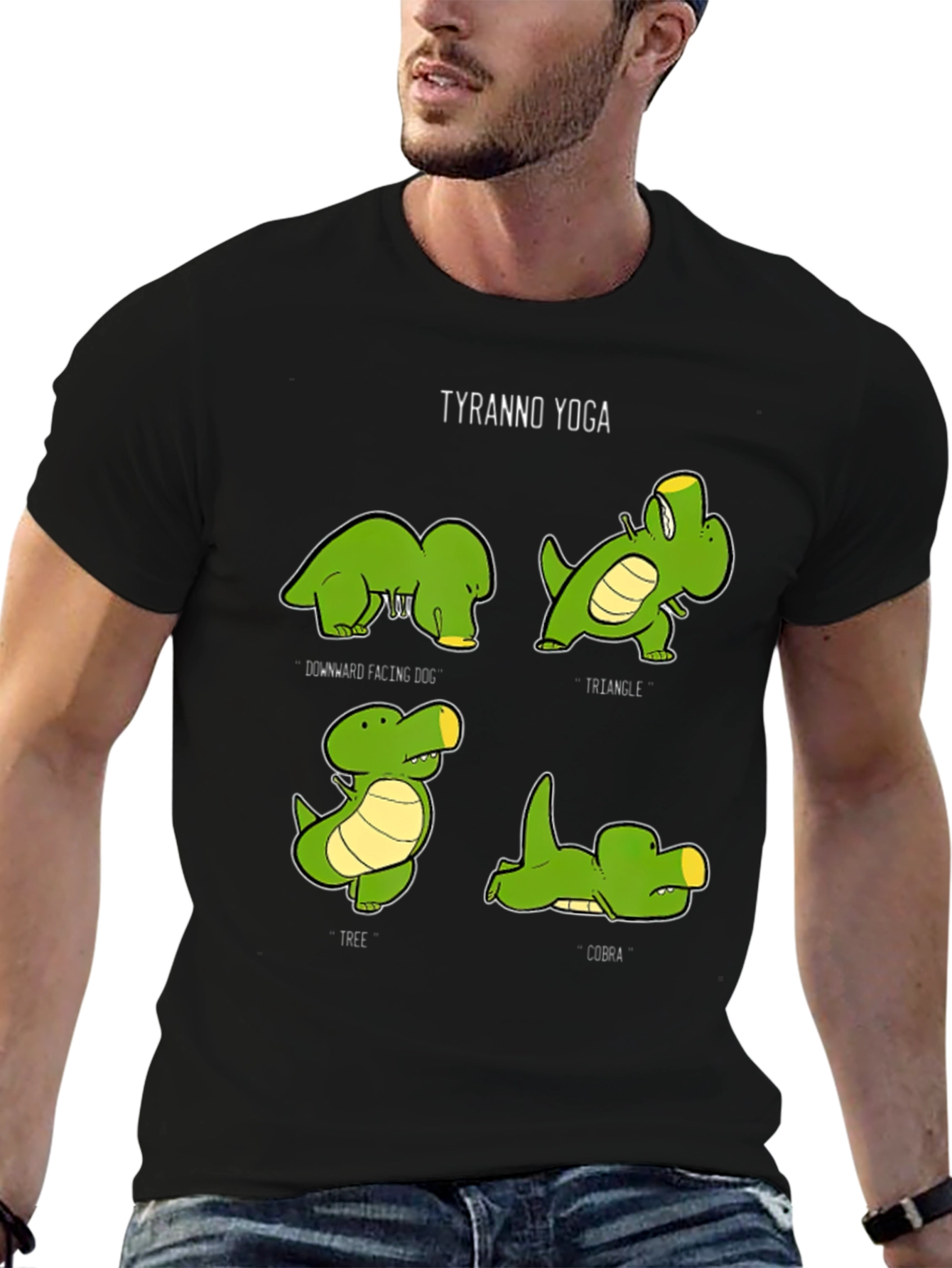 Tyranno Yoga T-Shirt: Dinosaur Poses