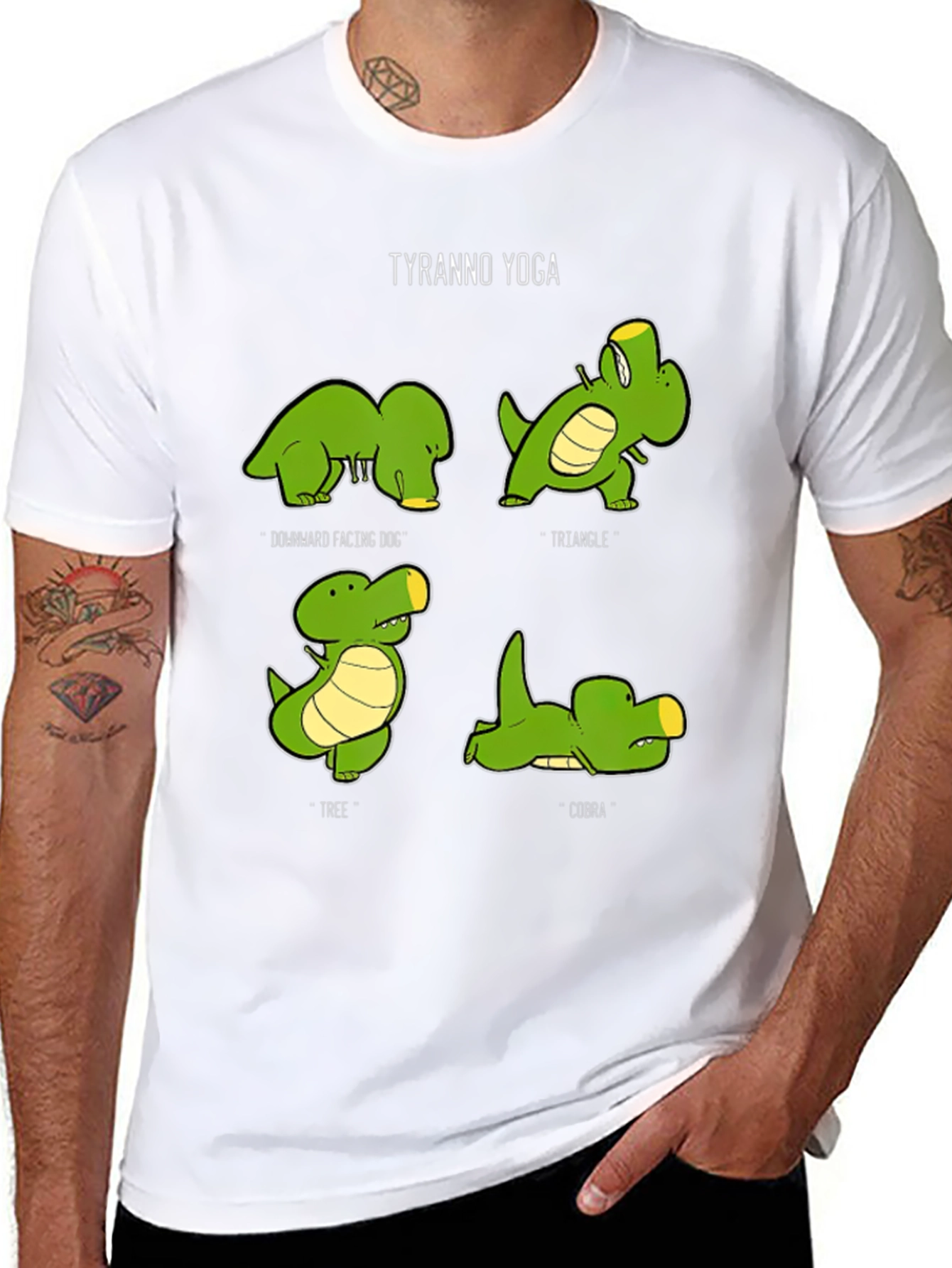 Tyranno Yoga T-Shirt: Dinosaur Poses