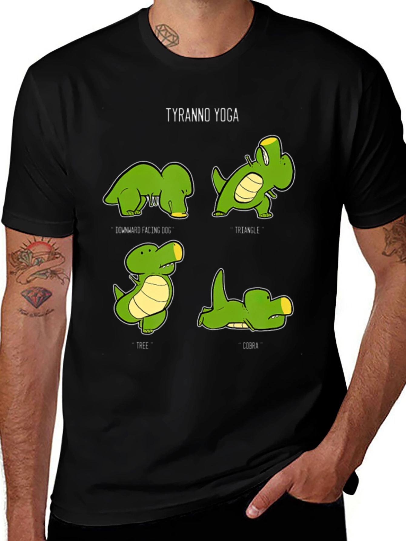 Tyranno Yoga T-Shirt: Dinosaur Poses