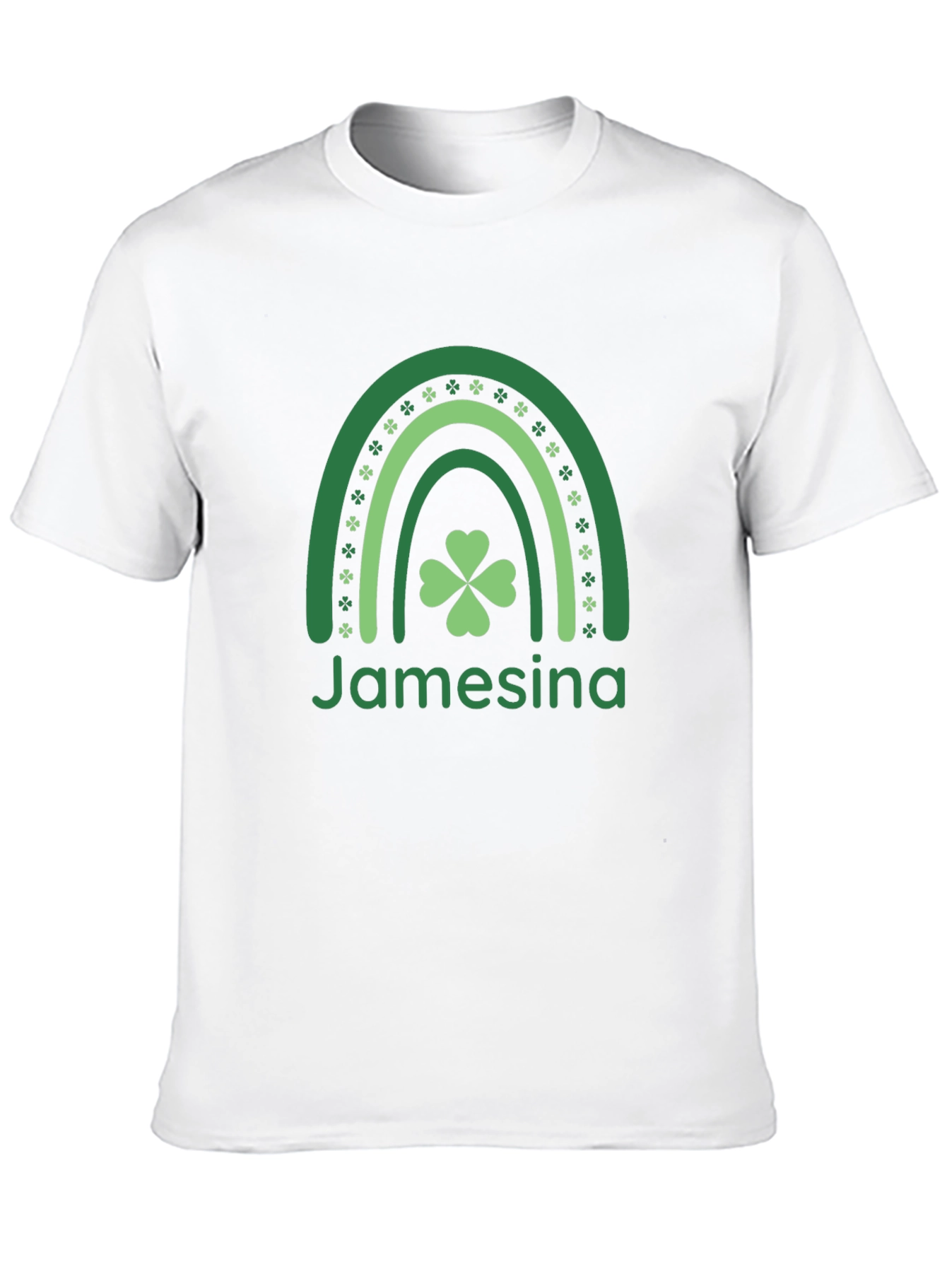 Jamesina St. Patricks Day Rainbow Clover T-Shirt