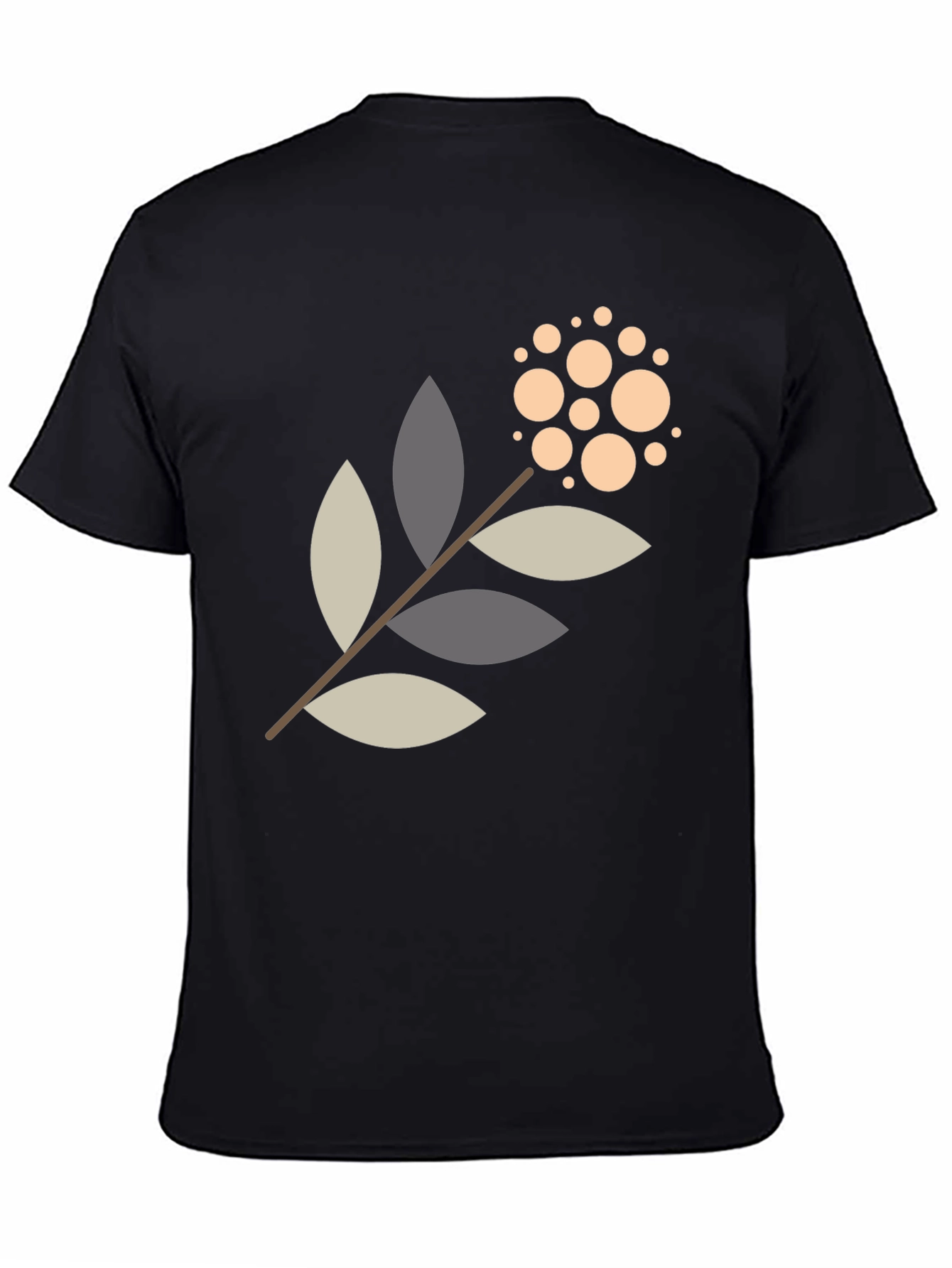 Modern Botanical Graphic Tee - Black