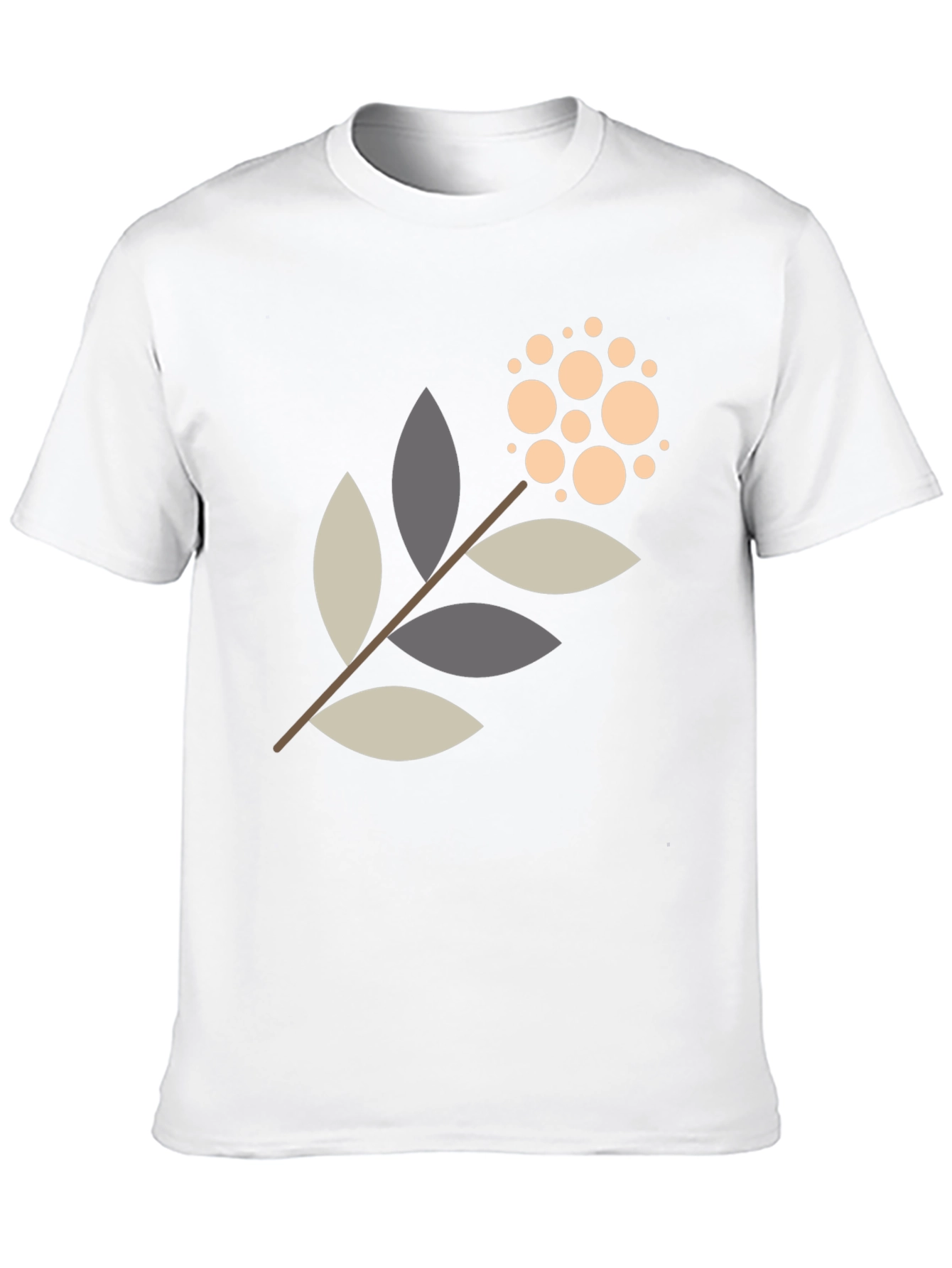 Modern Botanical Graphic Tee - Black