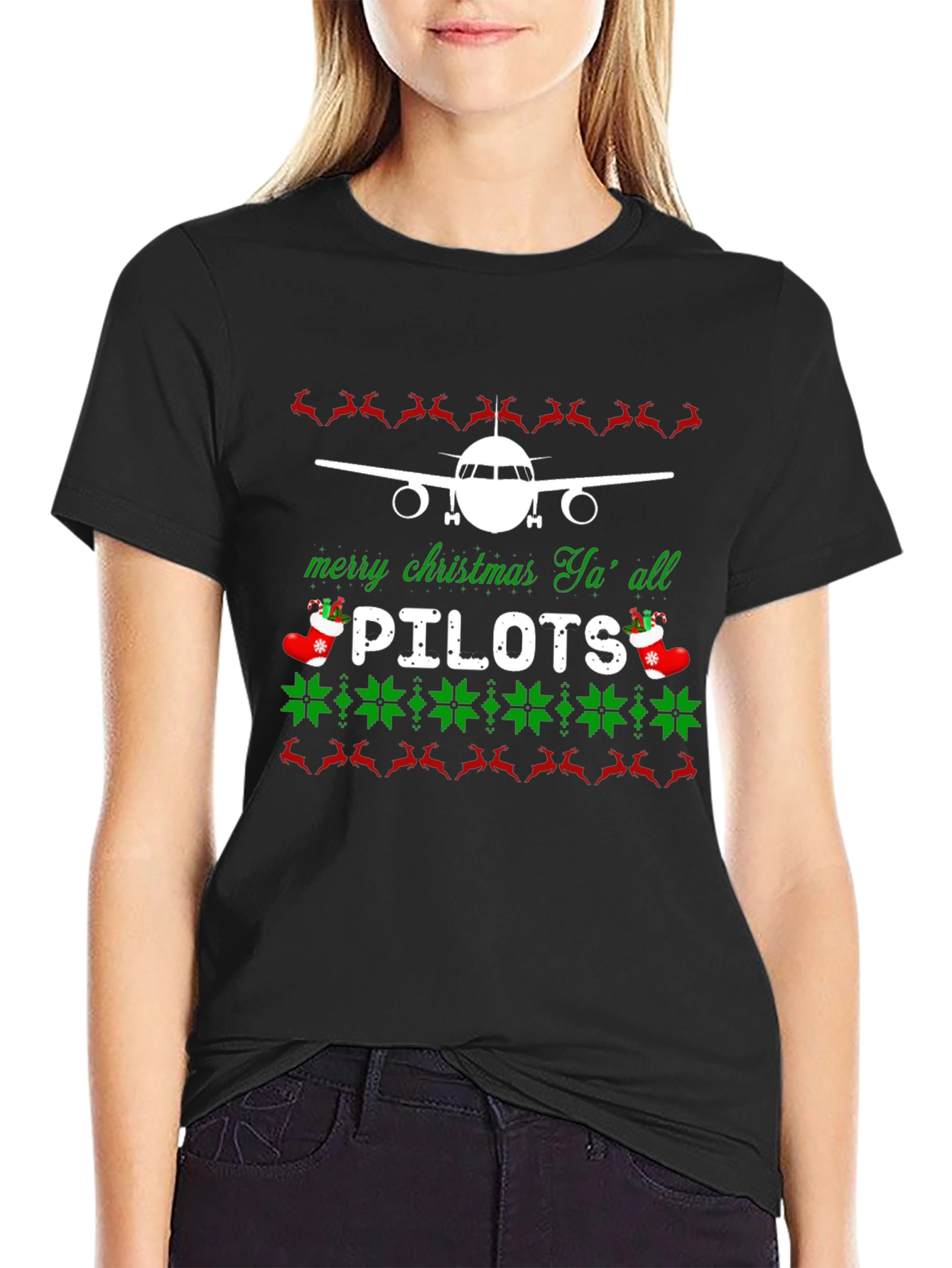 Pilot Christmas T-Shirt - Merry Christmas Yall