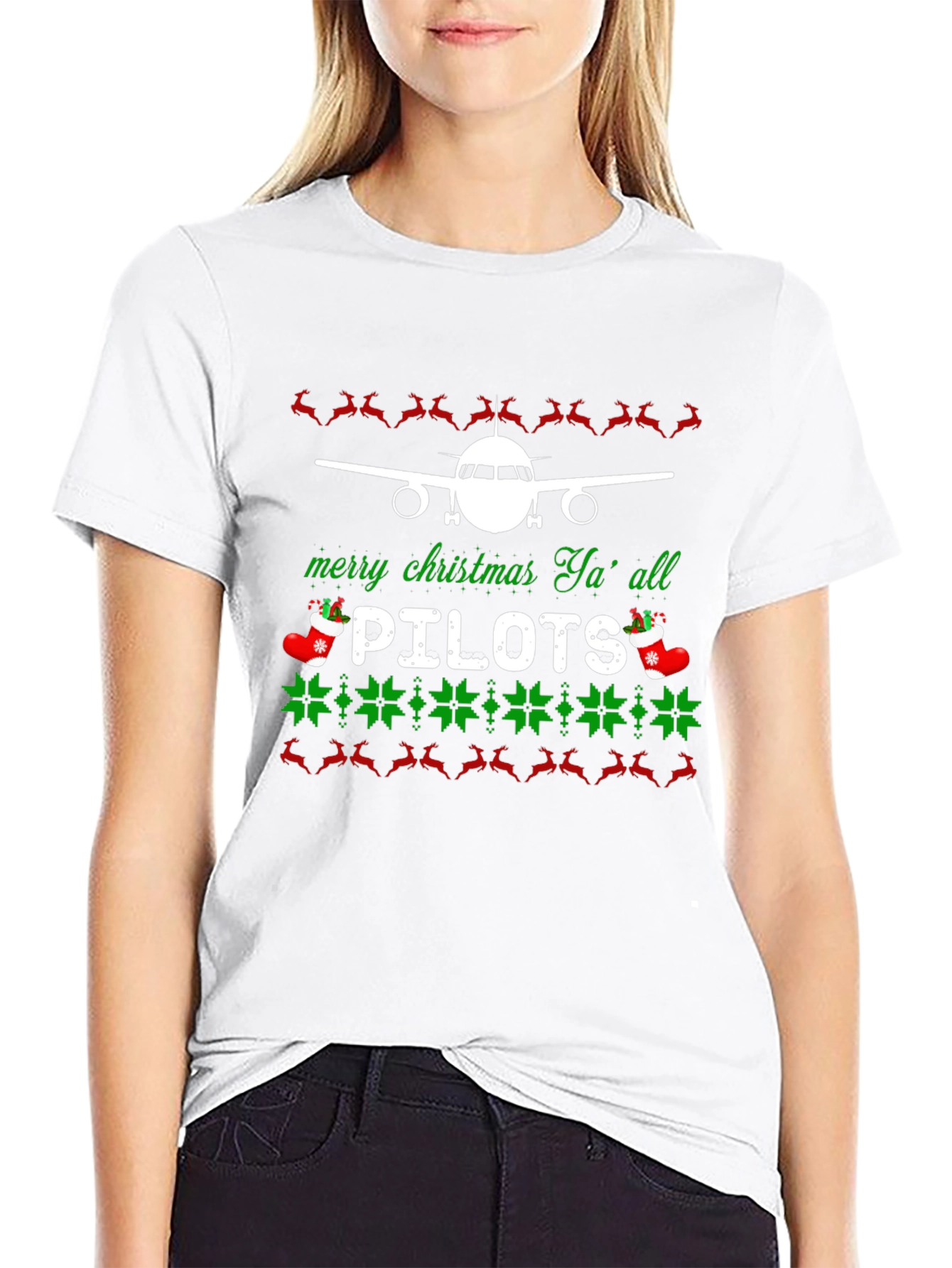 Pilot Christmas T-Shirt - Merry Christmas Yall