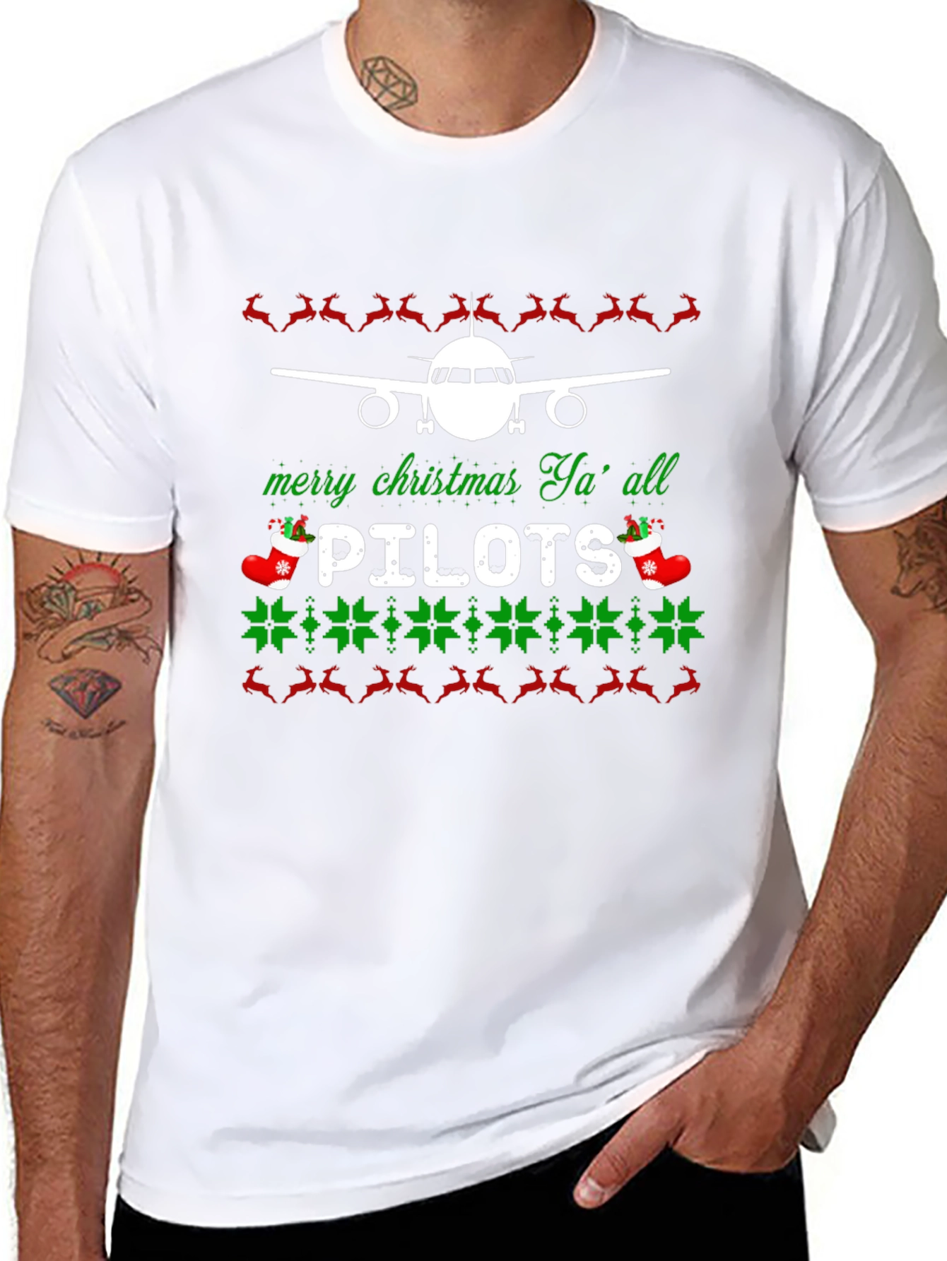 Pilot Christmas T-Shirt - Merry Christmas Yall