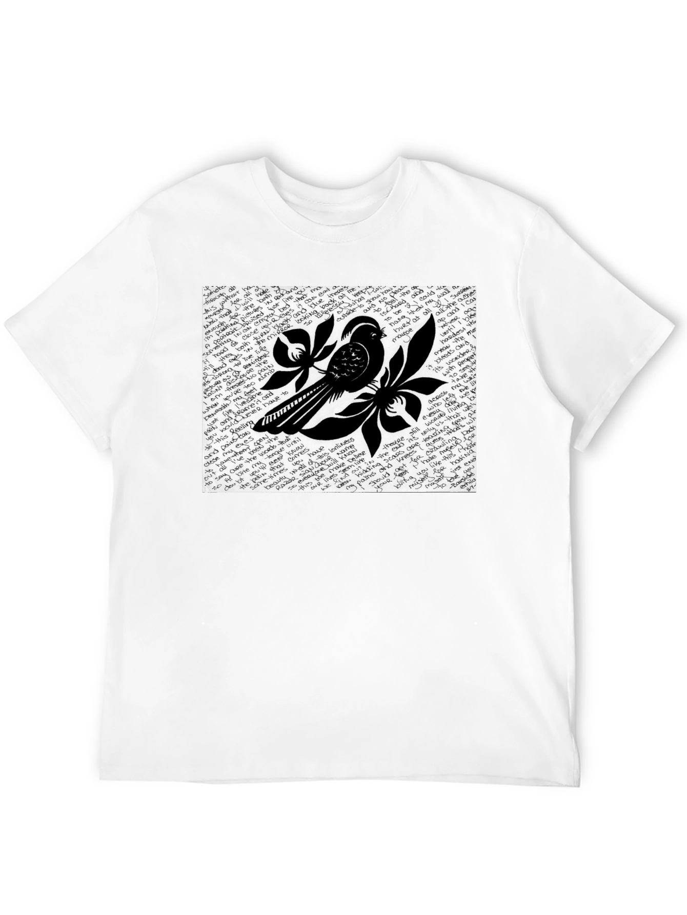 Stylish Bird Graphic Black T-Shirt