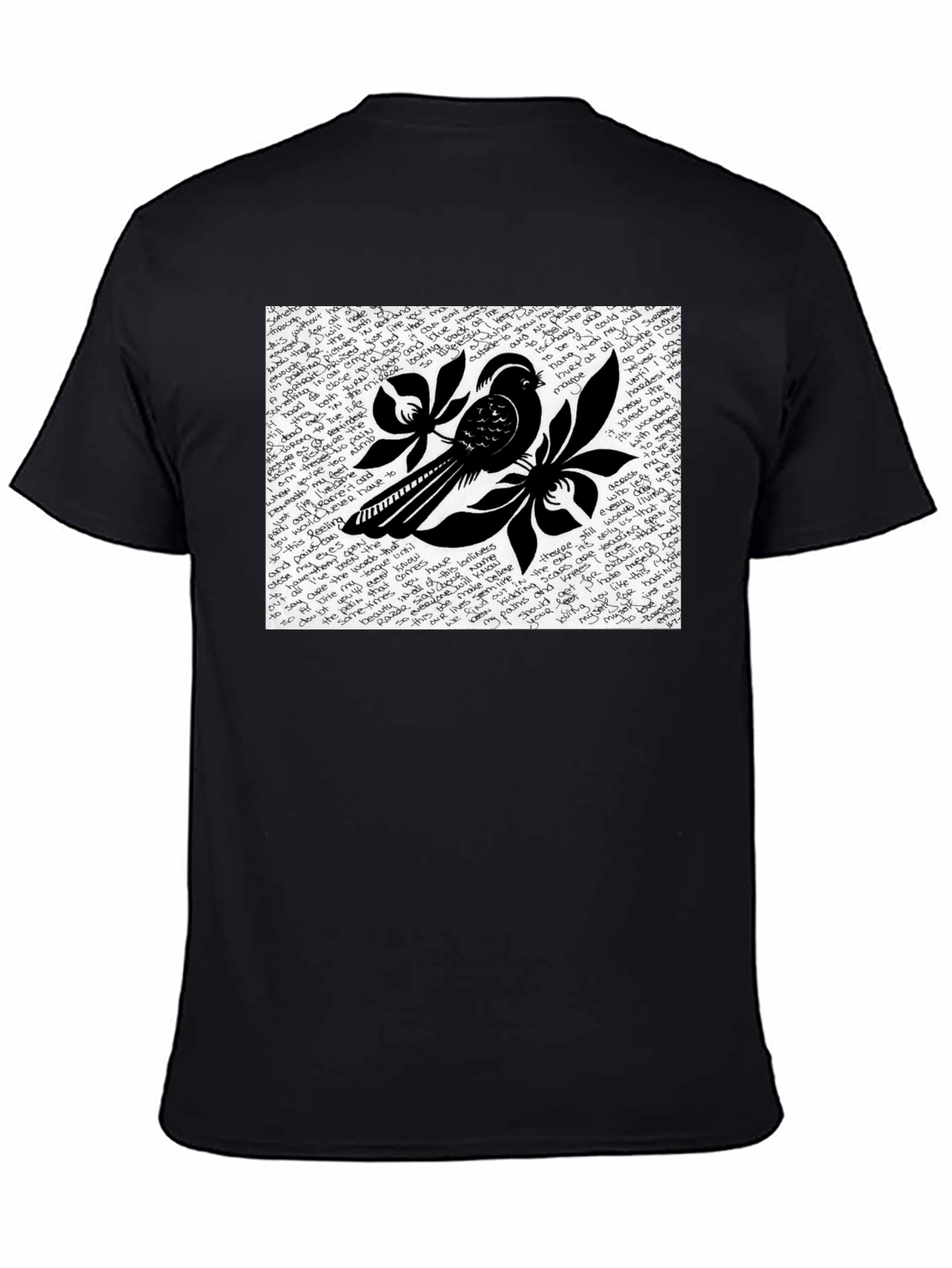 Stylish Bird Graphic Black T-Shirt