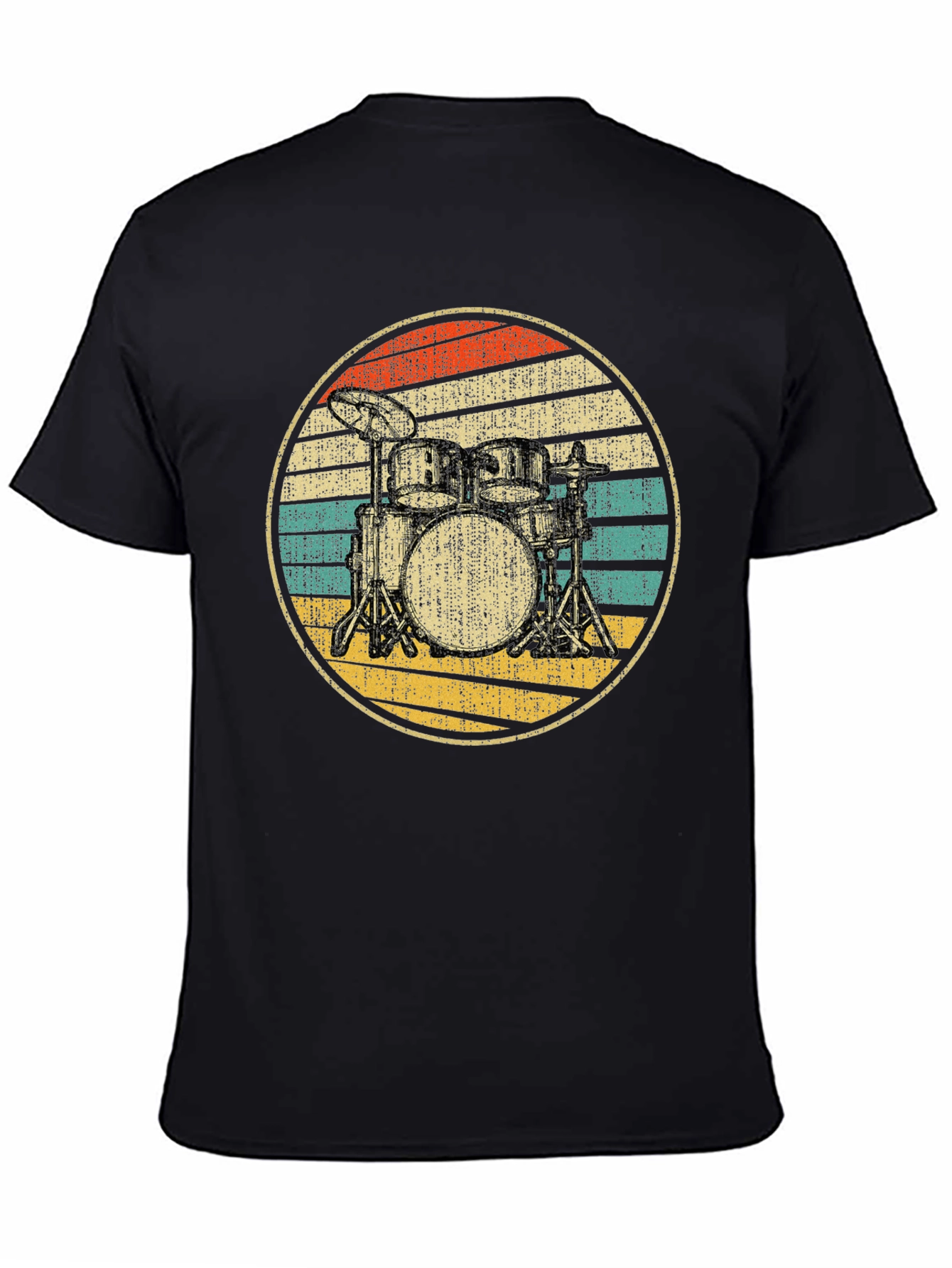 Retro Drum Set Graphic T-Shirt