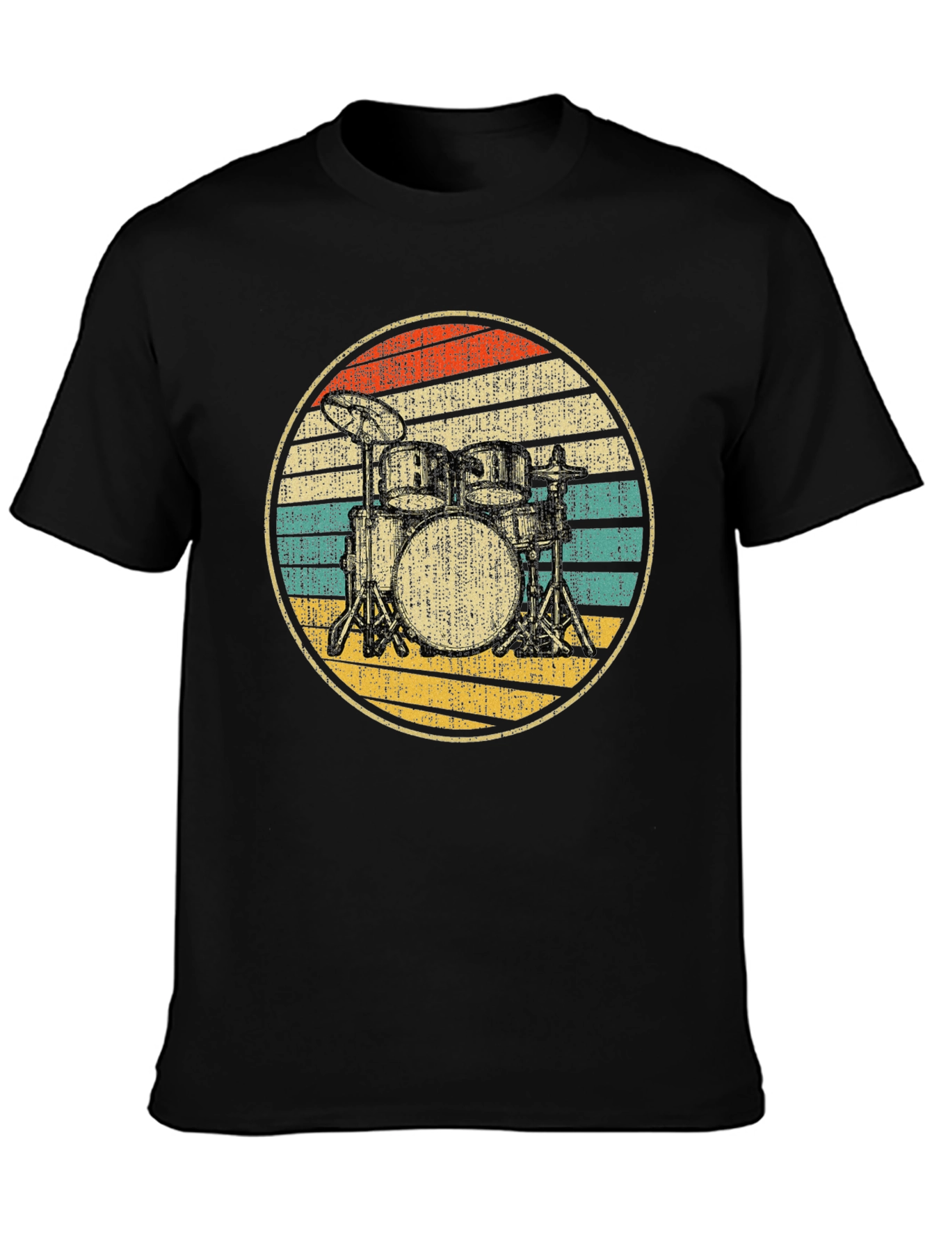 Retro Drum Set Graphic T-Shirt