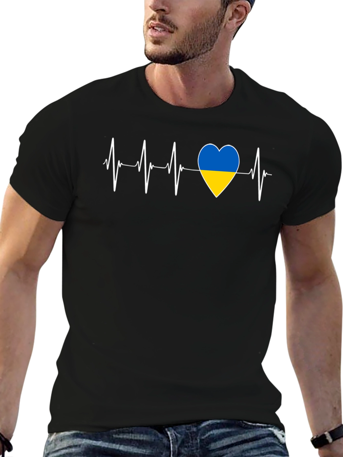 Ukraine Heartbeat T-Shirt - Show Your Support!