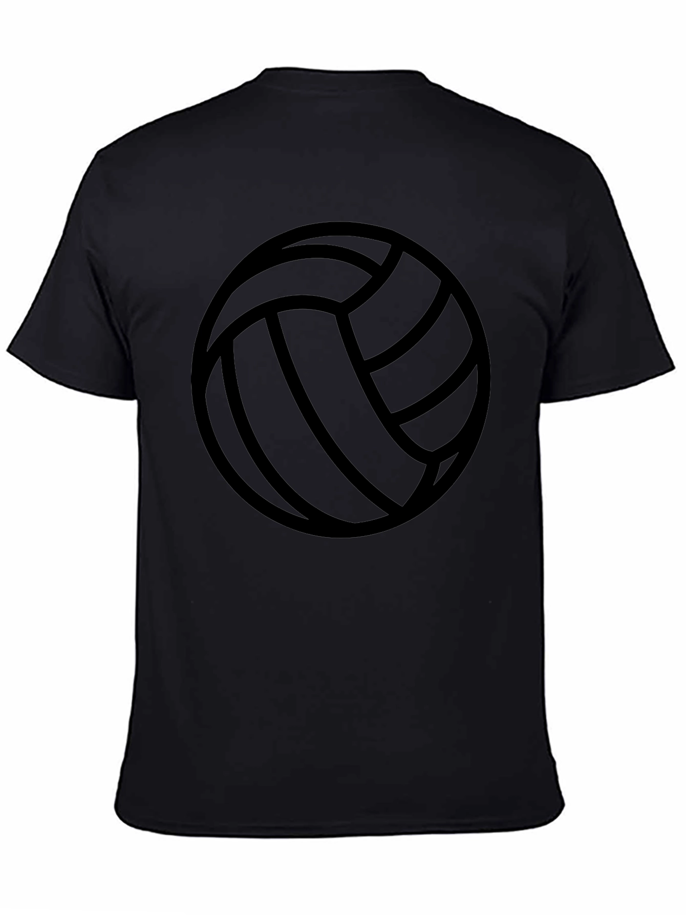 Volleyball Graphic Tee - Sporty Casual Black T-Shirt