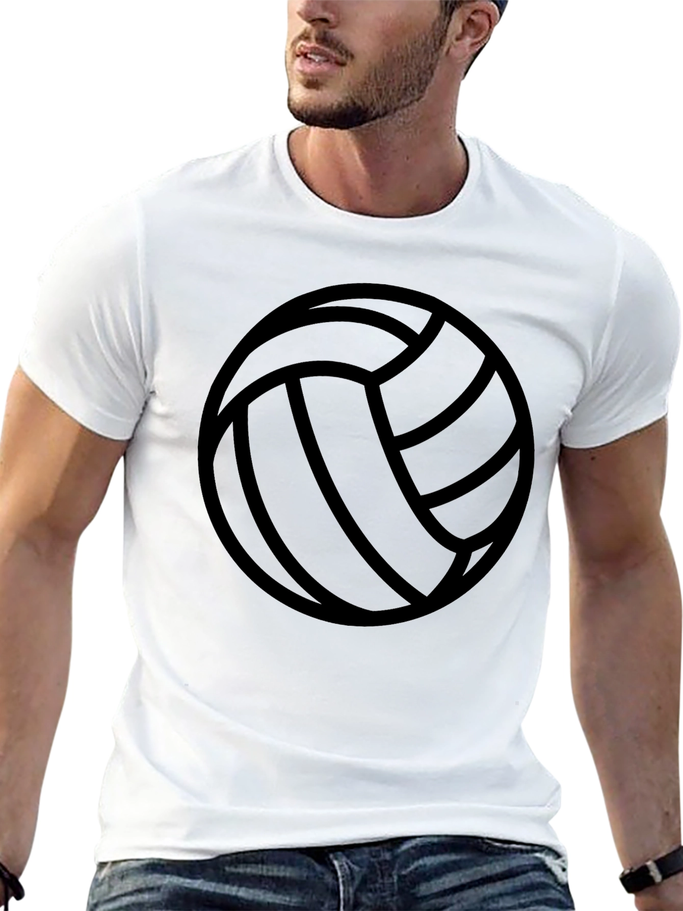 Volleyball Graphic Tee - Sporty Casual Black T-Shirt