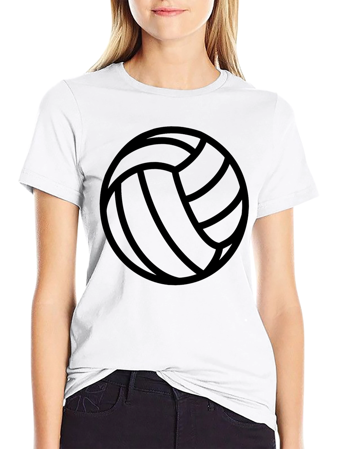 Volleyball Graphic Tee - Sporty Casual Black T-Shirt
