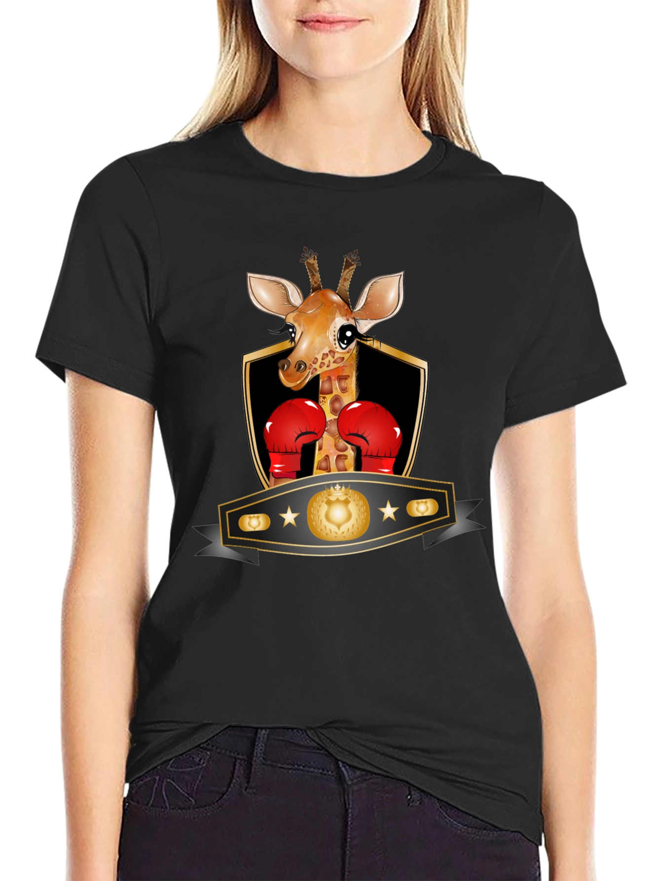 Giraffe Boxing T-Shirt - Funny Animal Tee