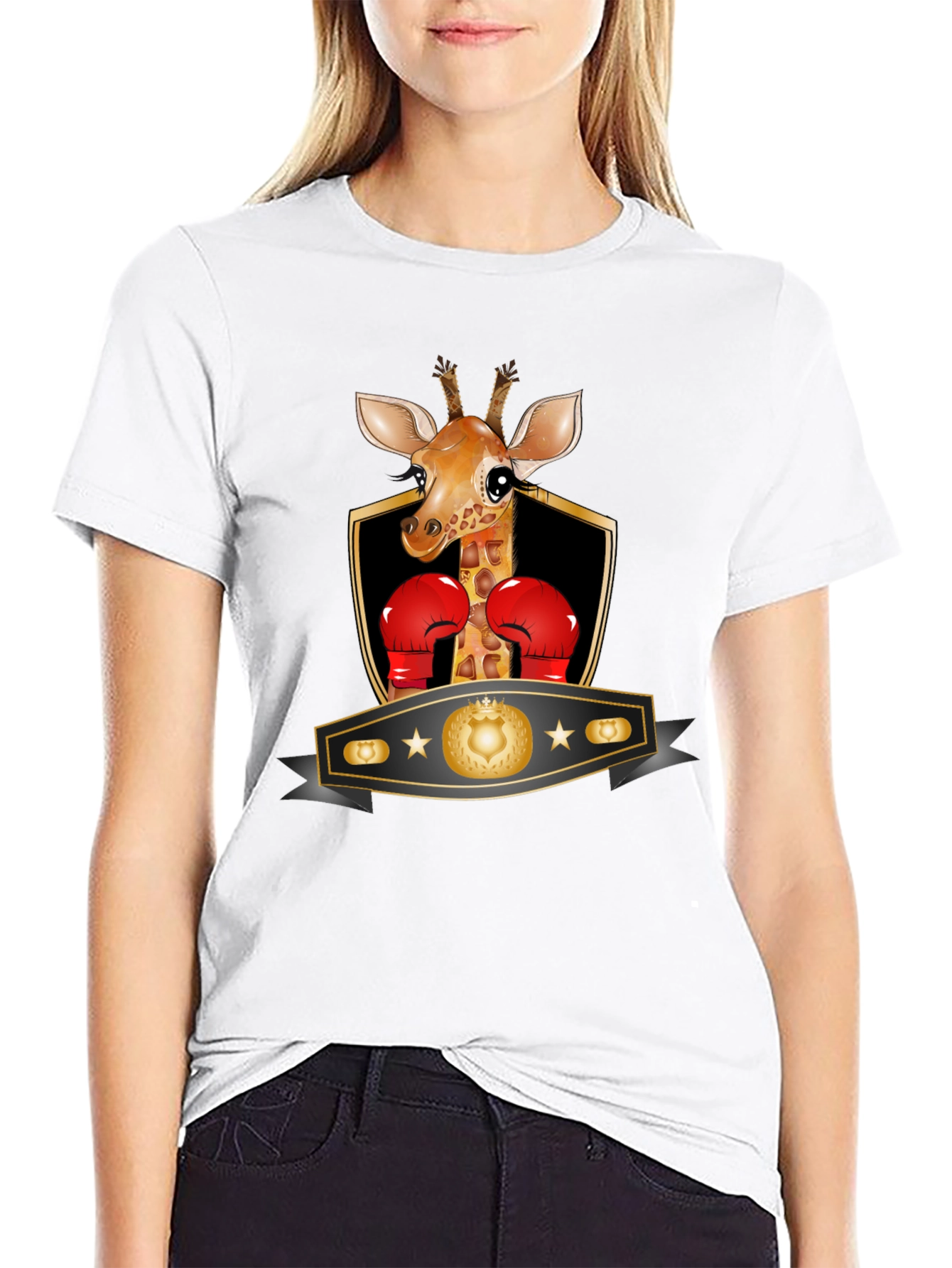 Giraffe Boxing T-Shirt - Funny Animal Tee
