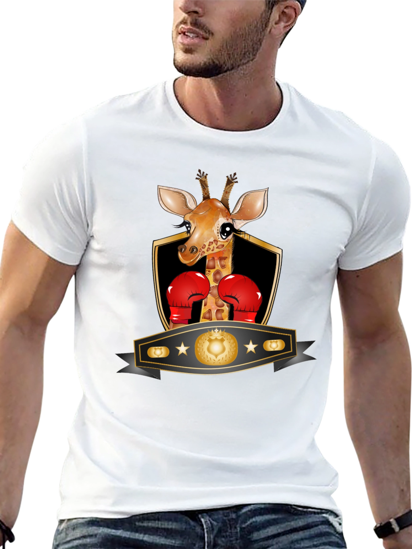 Giraffe Boxing T-Shirt - Funny Animal Tee