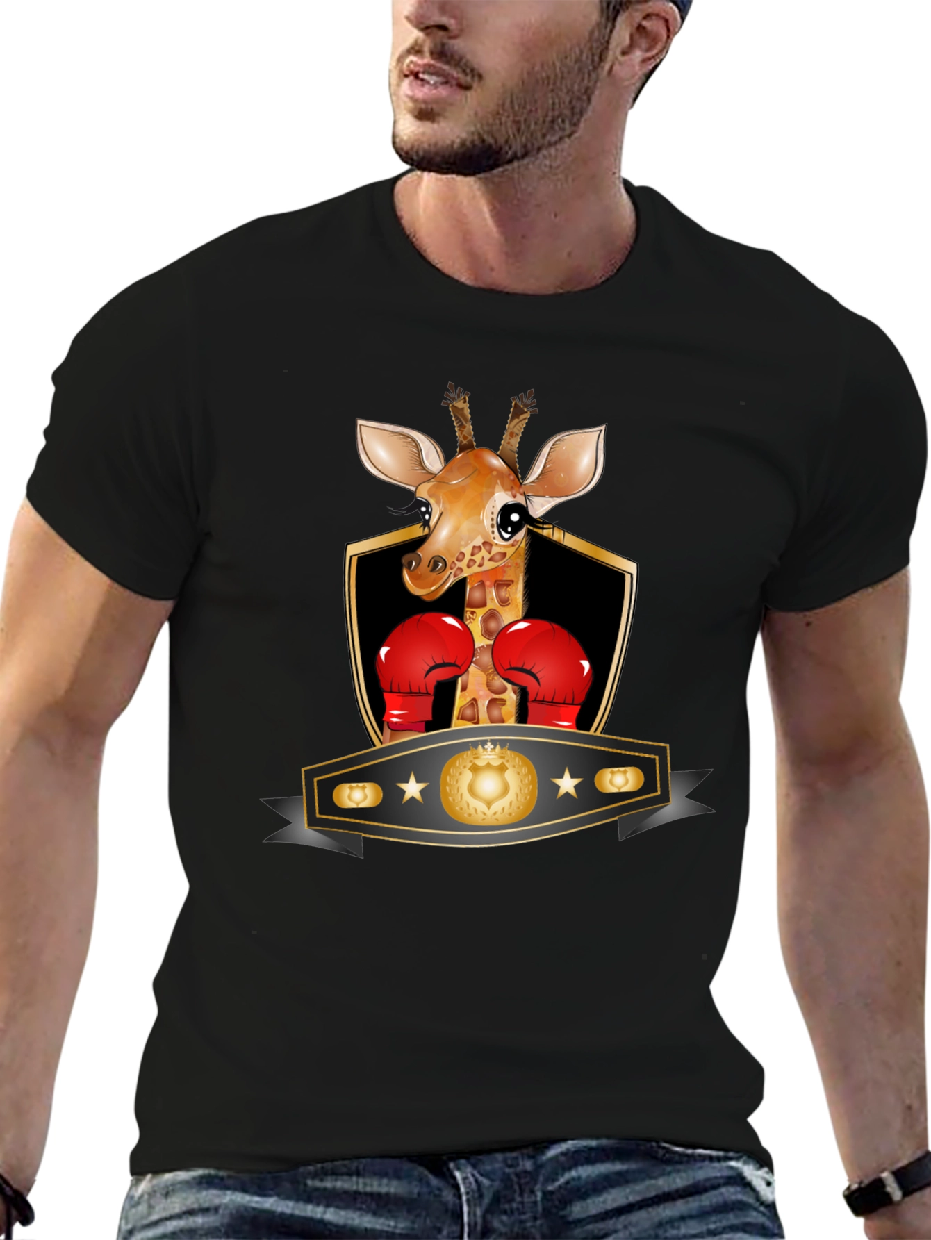 Giraffe Boxing T-Shirt - Funny Animal Tee