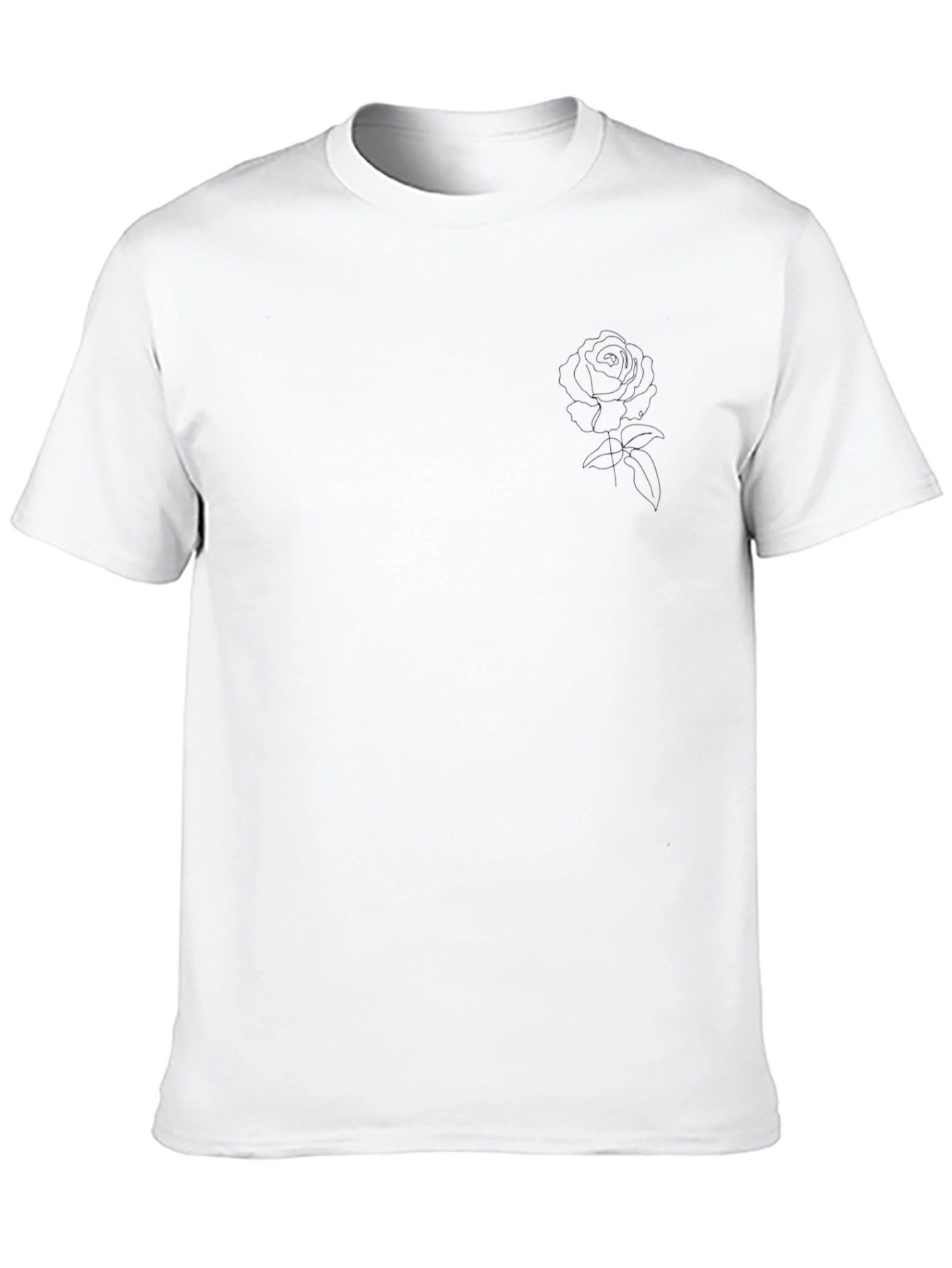 Mens Black Rose Graphic T-Shirt - Casual Style