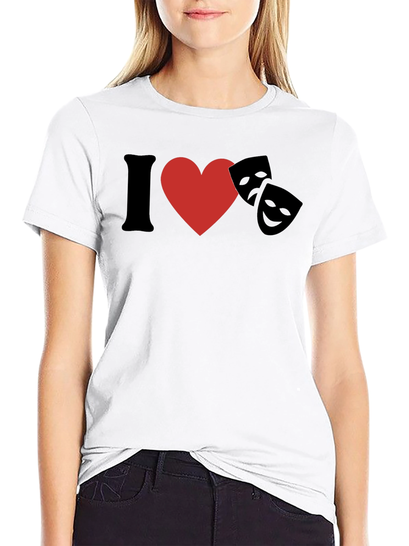 I Love Theatre Graphic Tee - Black