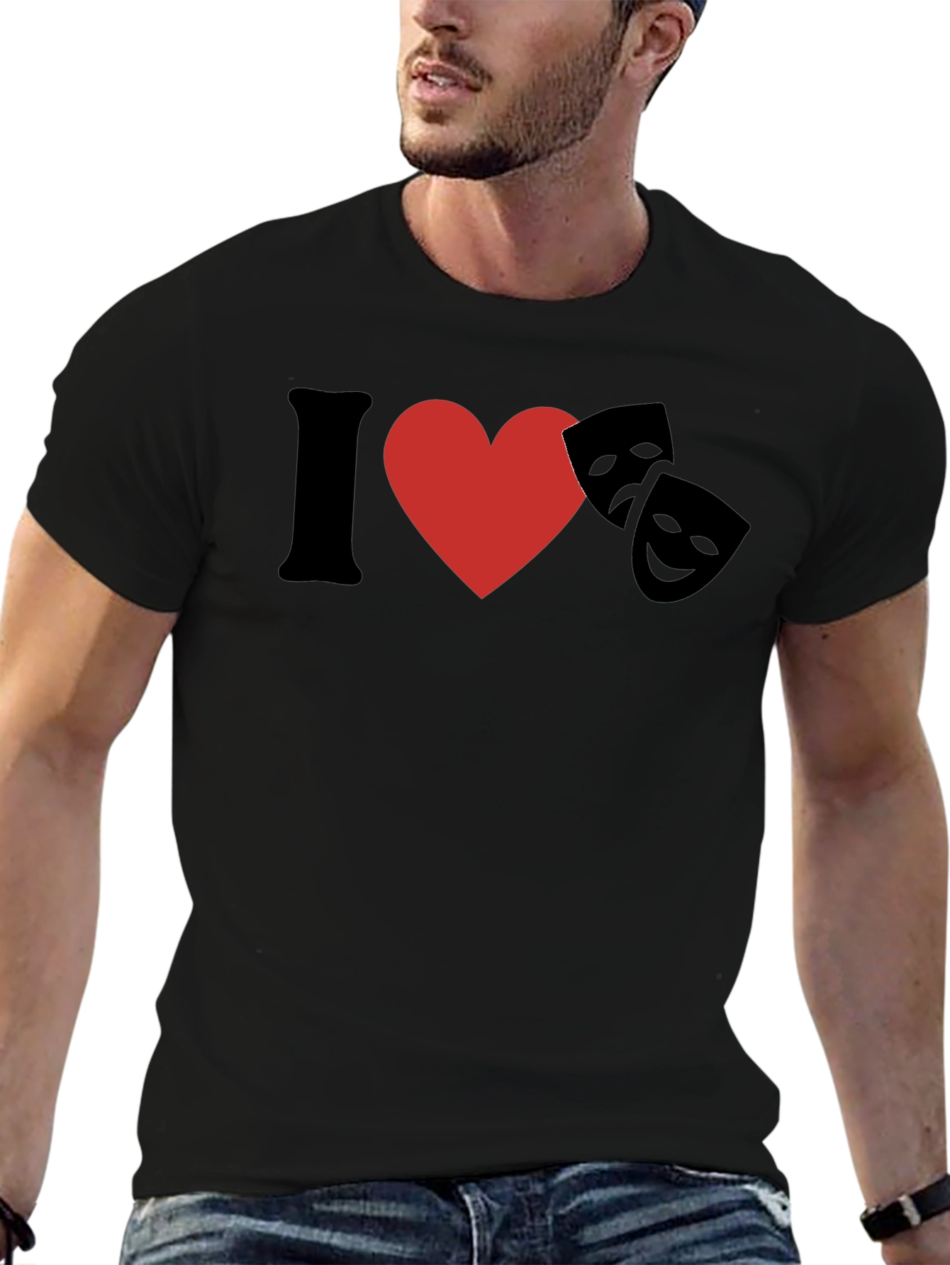 I Love Theatre Graphic Tee - Black